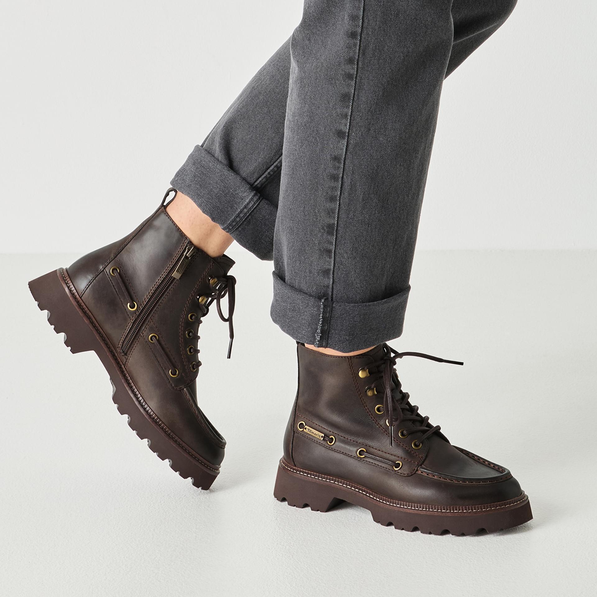 Tamaris Melvaria Bottines cuir in Mocca (SKU 1-25241-47--304)