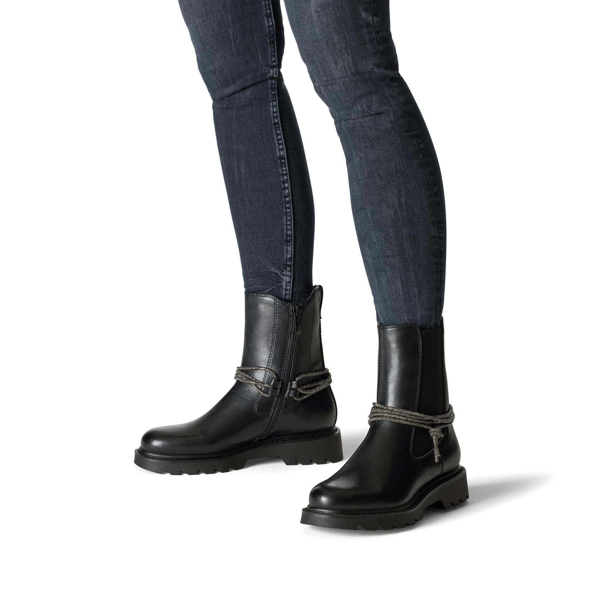 Tamaris Nelia Chelsea Boots 1-25814-43 in Black/Glam