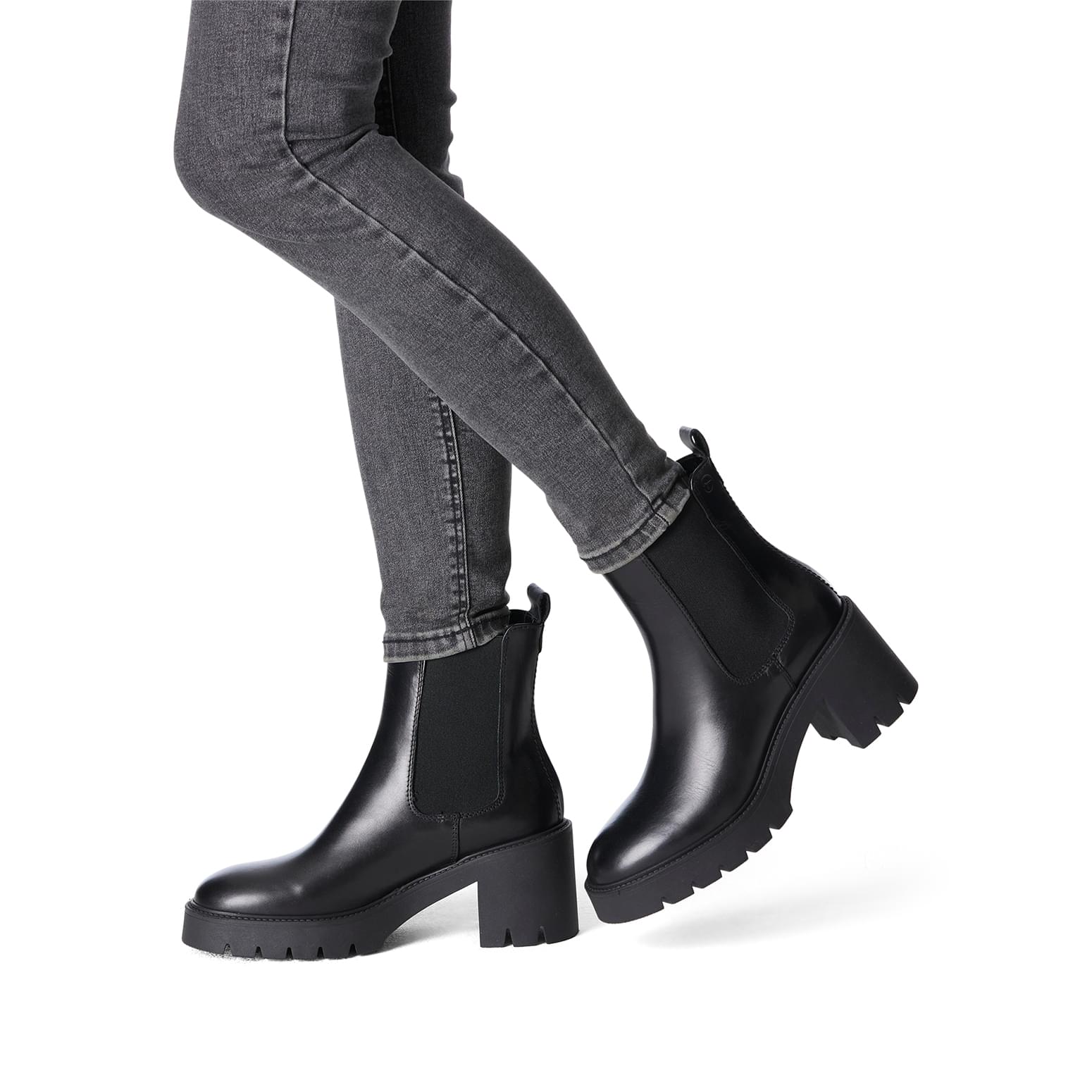 Tamaris Selia Chelseaboots 1-25469-41 in Black Leather