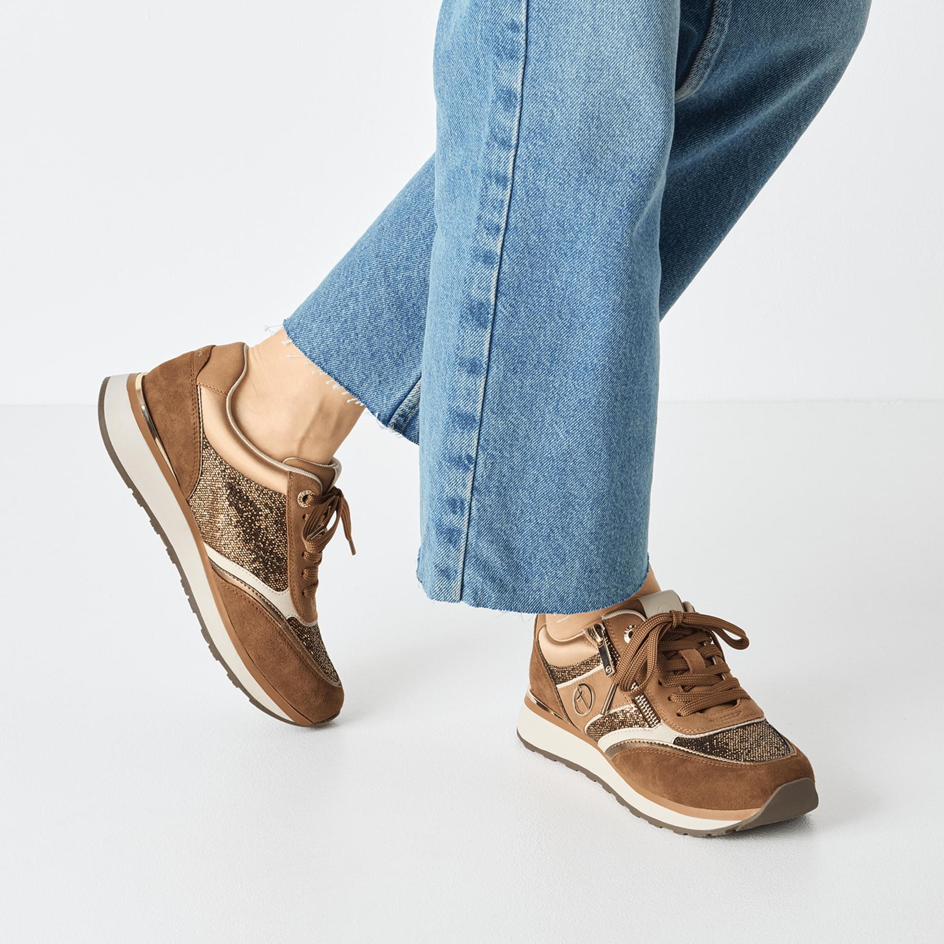 Tamaris Taja Sneakers 1-23726-43 in Cognac Comb
