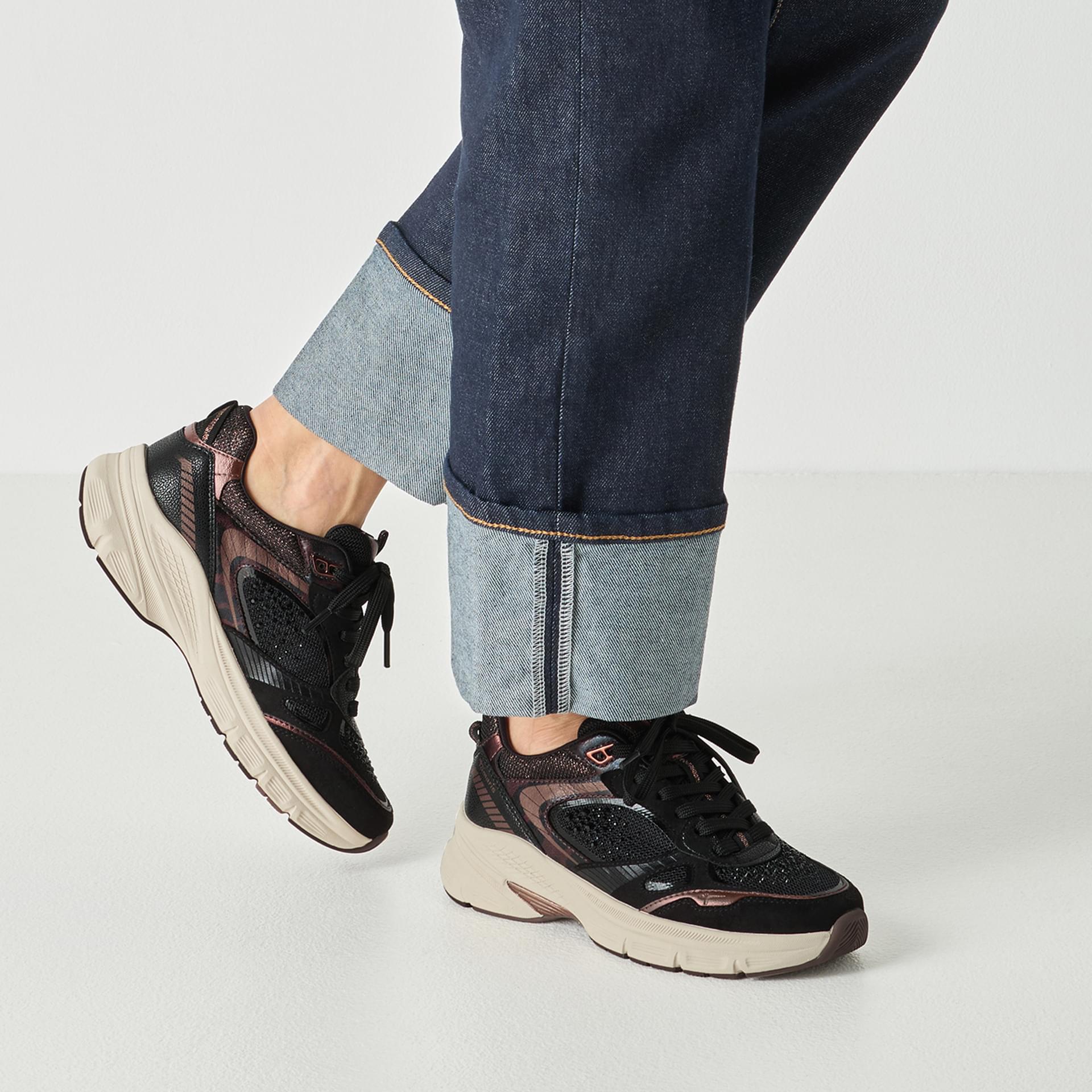 Tamaris Zera Sneakers in Black Glam (SKU 1-23799-47--043)