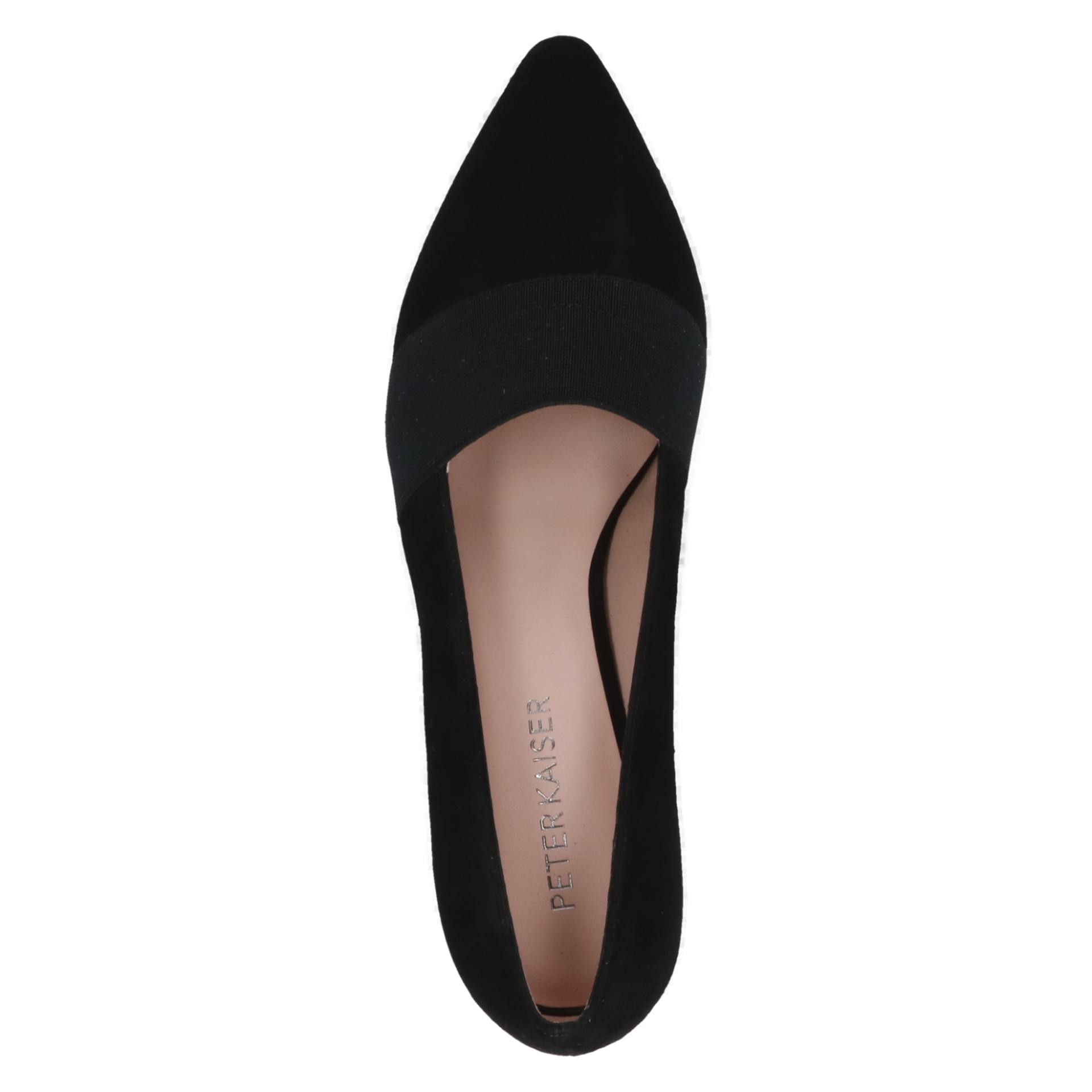 Peter Kaiser Genova Hakken in Black Suede, bovenaanzicht (SKU 9-72342-44--004)