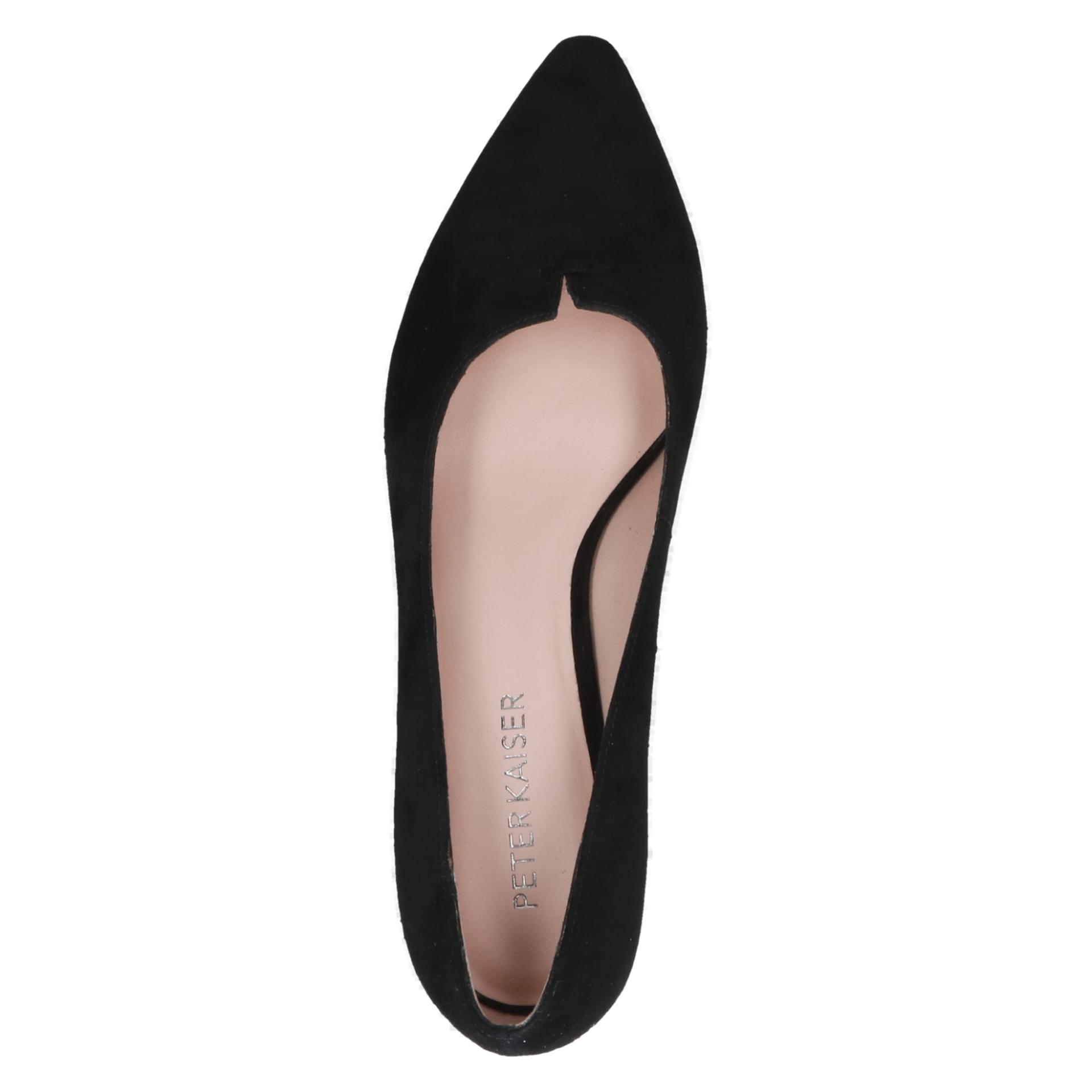 Peter Kaiser Genova Hakken in Black Suede, bovenaanzicht (SKU 9-72344-44--004)