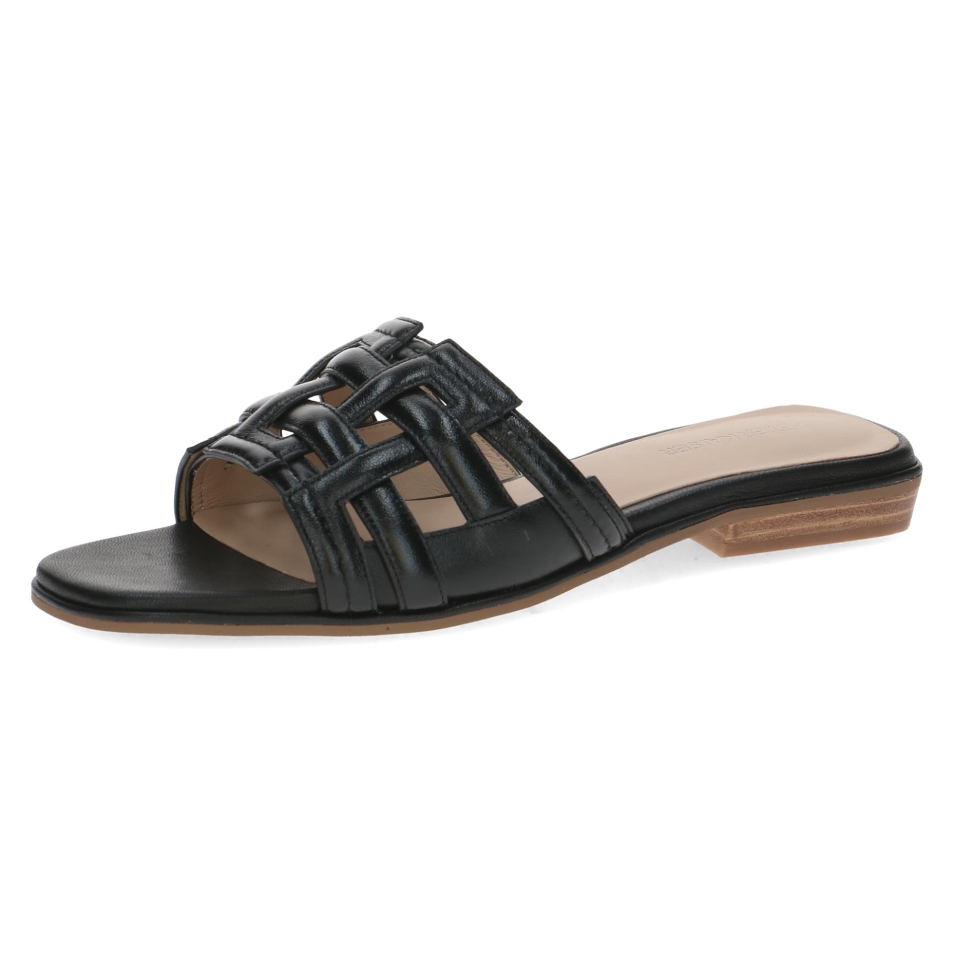 Peter Kaiser Malaga in Black Nappa, vue trois-quarts (SKU 9-77103-46--022)