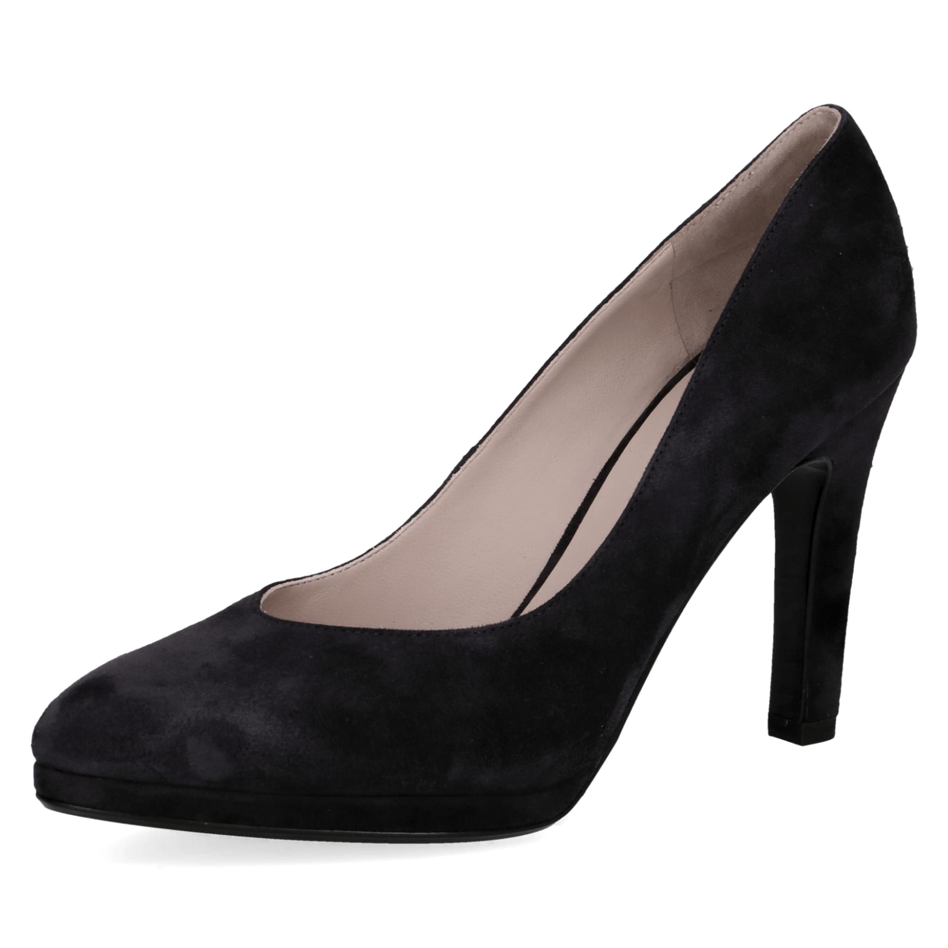 Peter Kaiser Milano Hakken in Black Suede, driekwartaanzicht (SKU 9-72445-44--004)