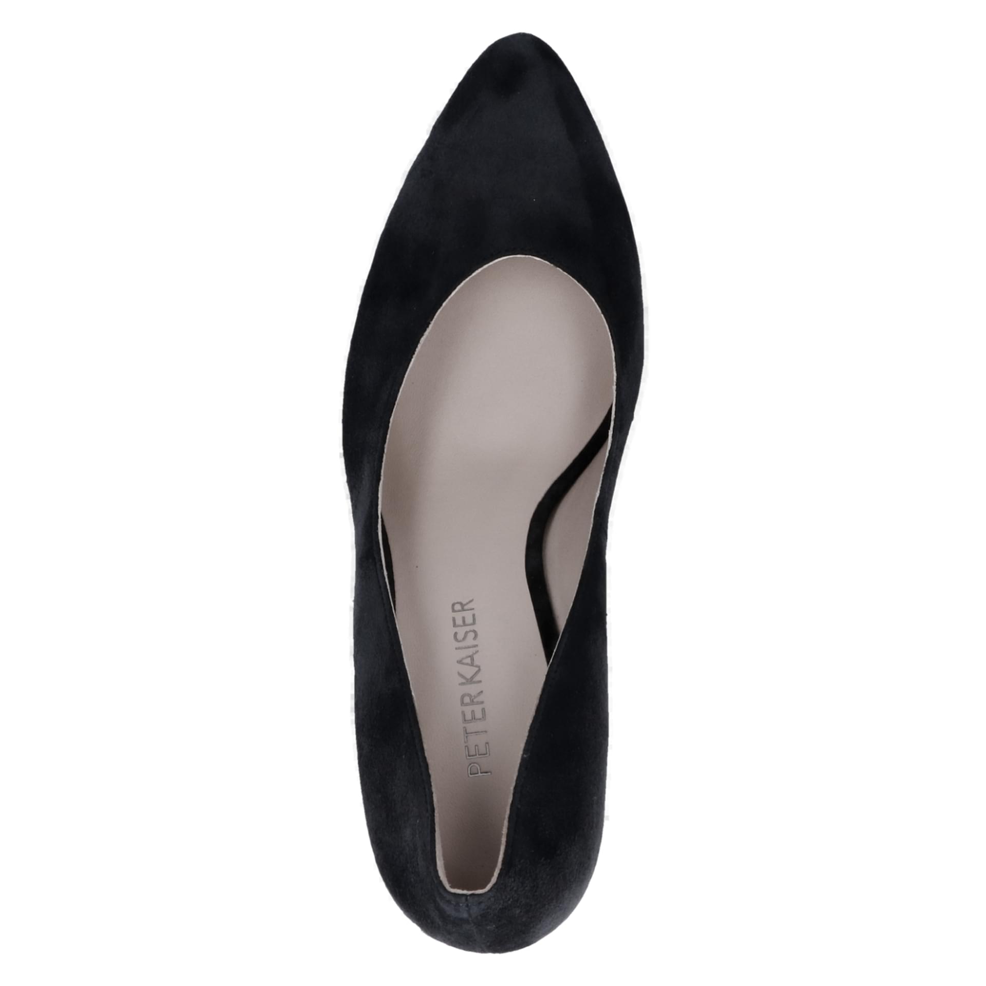 Peter Kaiser Milano Hakken in Black Suede, bovenaanzicht (SKU 9-72445-44--004)