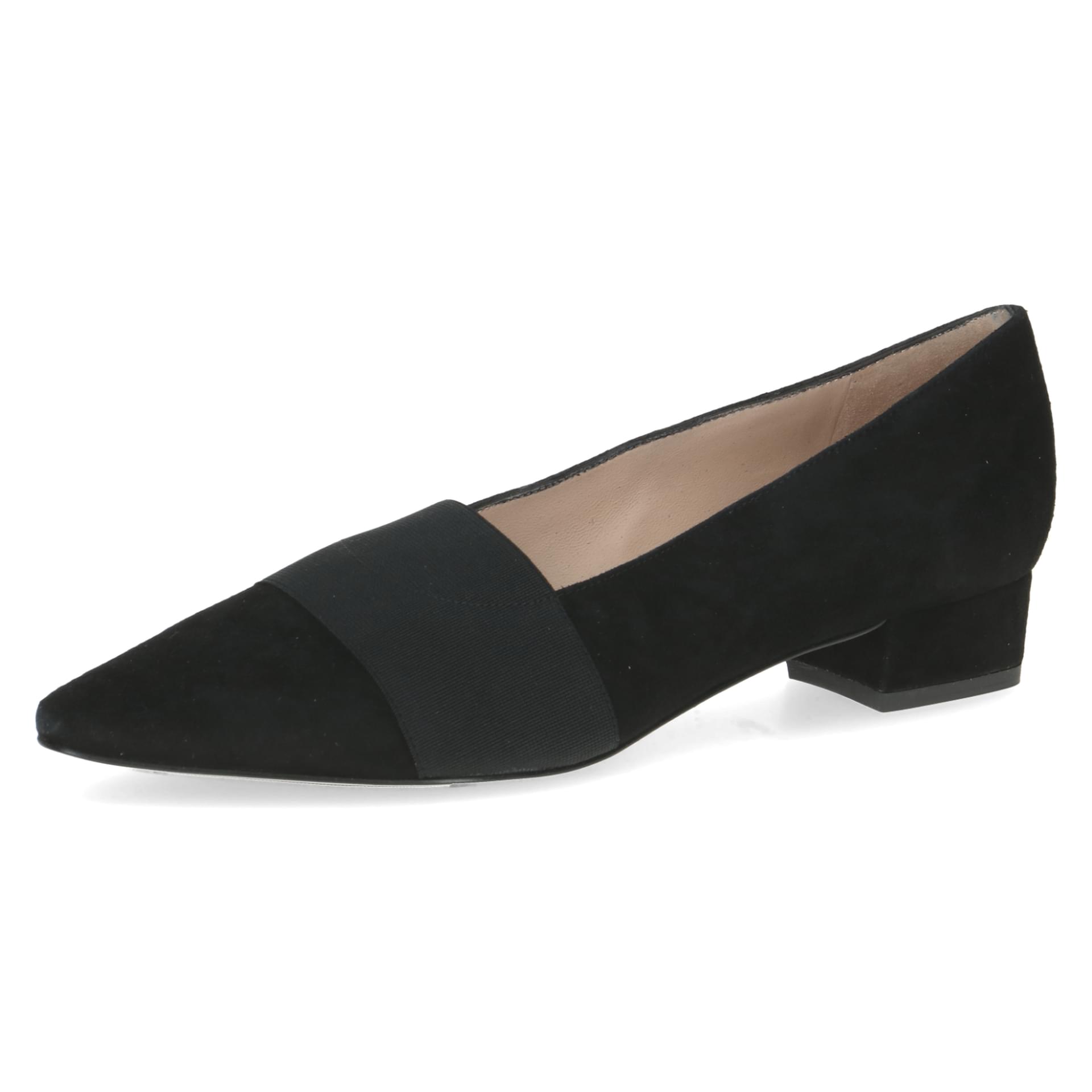 Peter Kaiser Napoli in Black Suede, driekwartaanzicht (SKU 9-74242-44--004)