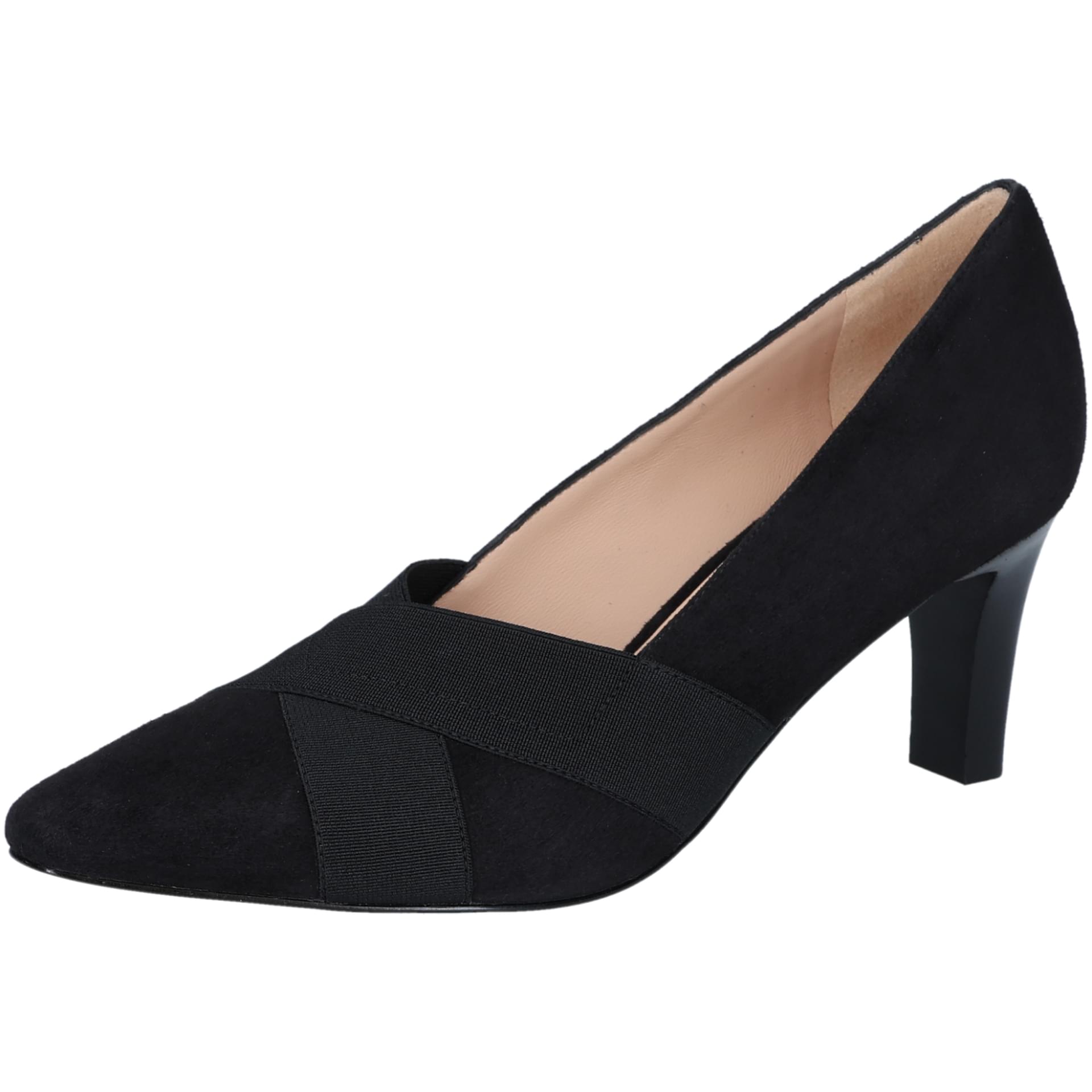 Peter Kaiser Pisa Hakken in Black Suede, driekwartaanzicht (SKU 9-72443-44--004)