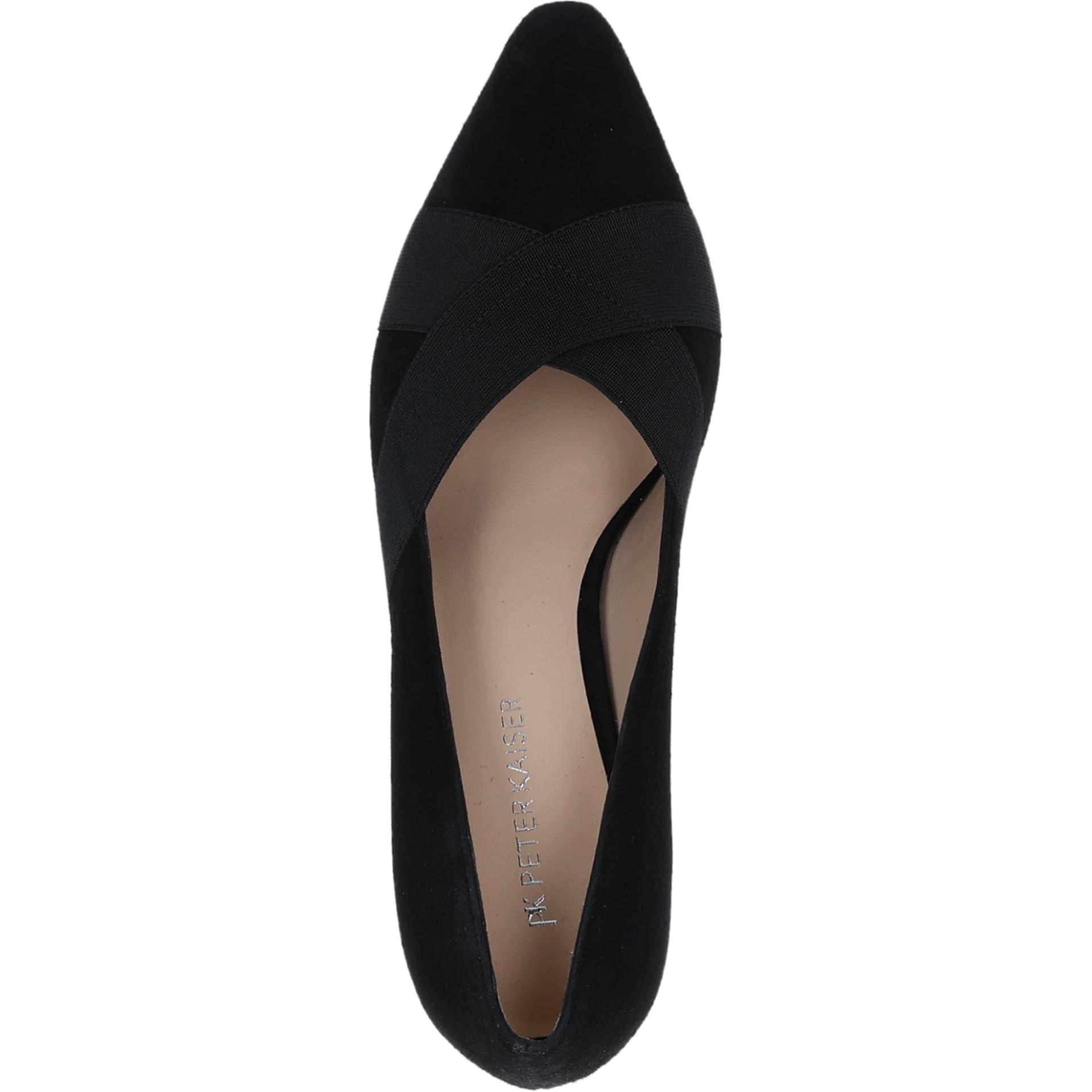 Peter Kaiser Pisa Hakken in Black Suede, bovenaanzicht (SKU 9-72443-44--004)