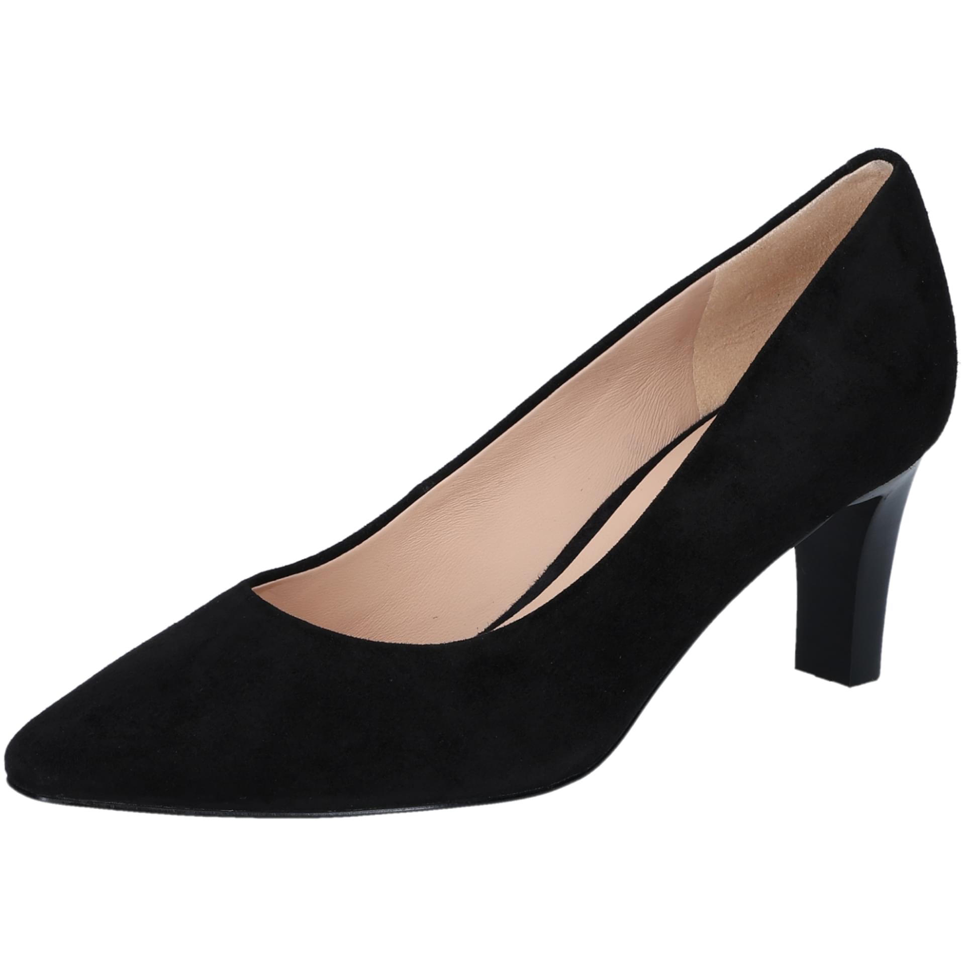 Peter Kaiser Pisa Hakken in Black Suede, driekwartaanzicht (SKU 9-72444-44--004)