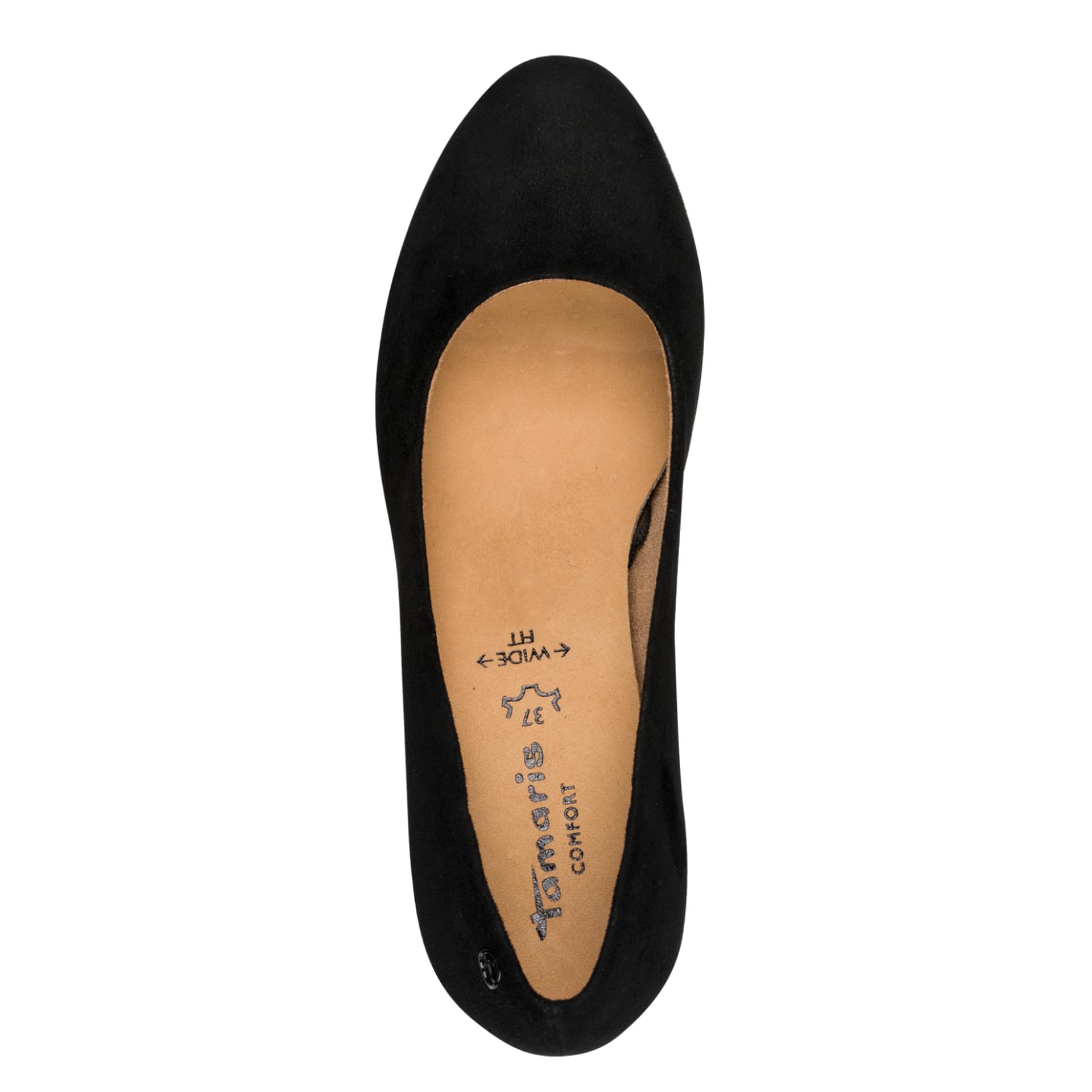 Tamaris Comfort Abura Talons cuir in Black Suede, vue de dessus (SKU 8-82400-47--019)