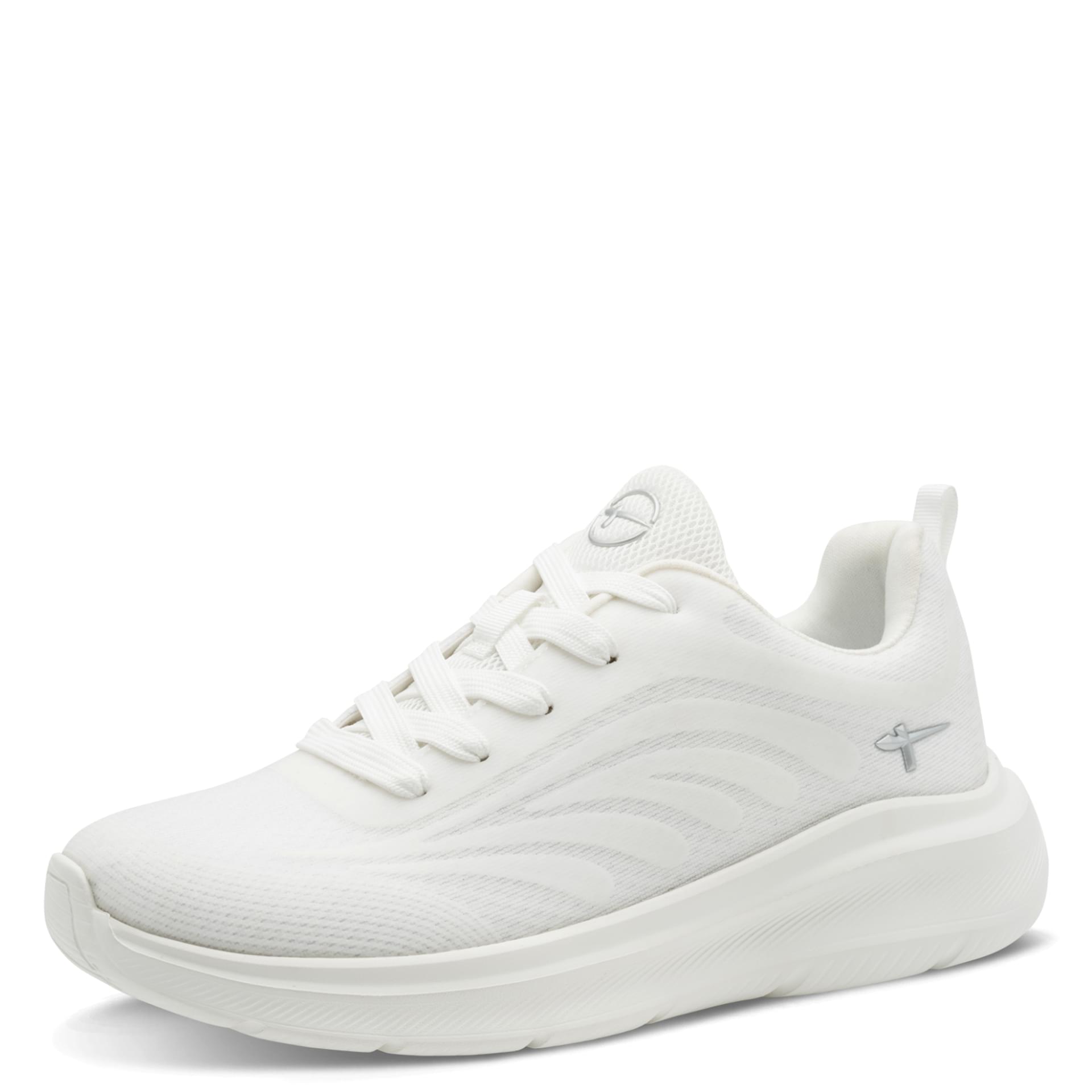 Tamaris Comfort Amelie Sneakers in Offwhite, three-quarter view (SKU 8-83710-42--109)