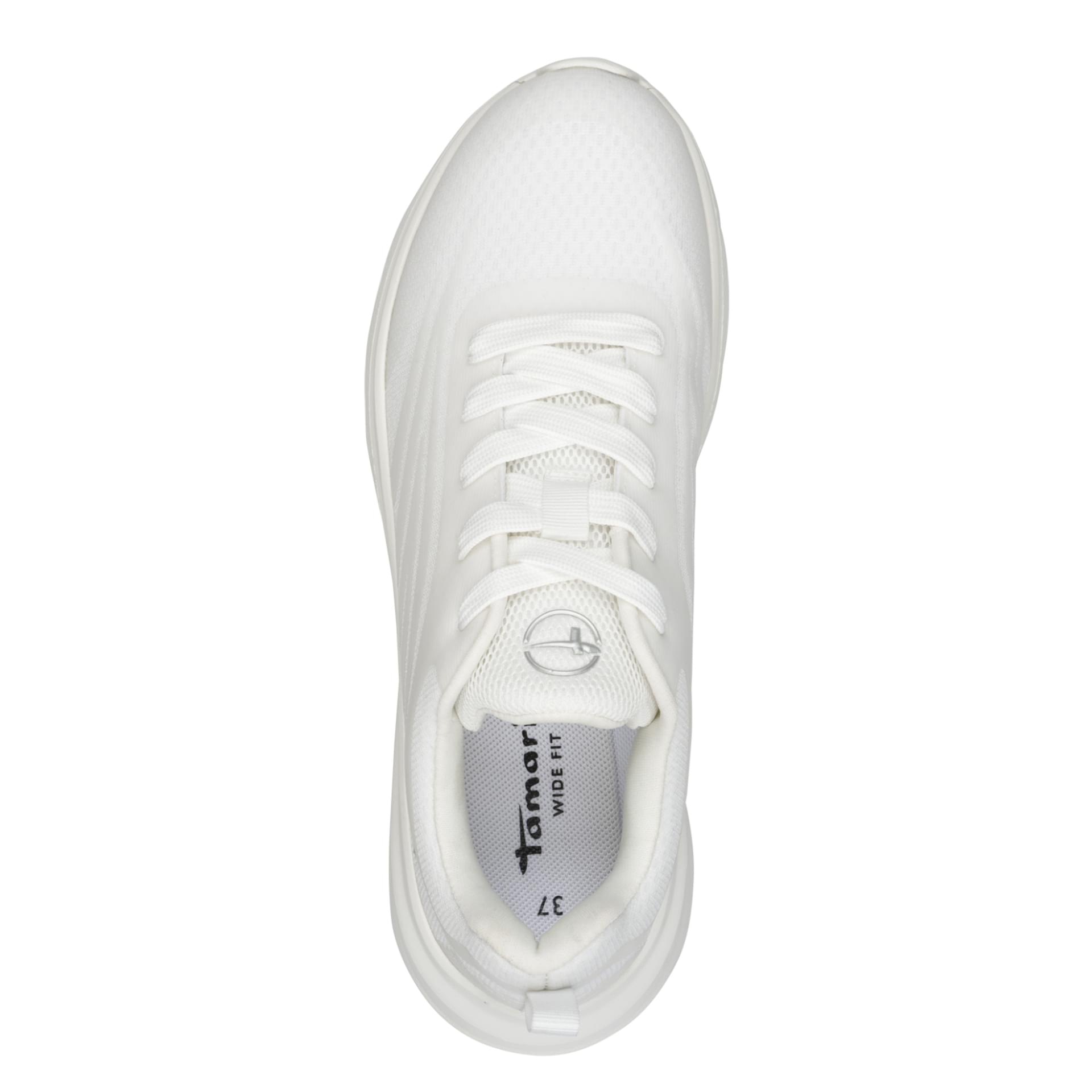 Tamaris Comfort Amelie Sneakers in Offwhite, top view (SKU 8-83710-42--109)
