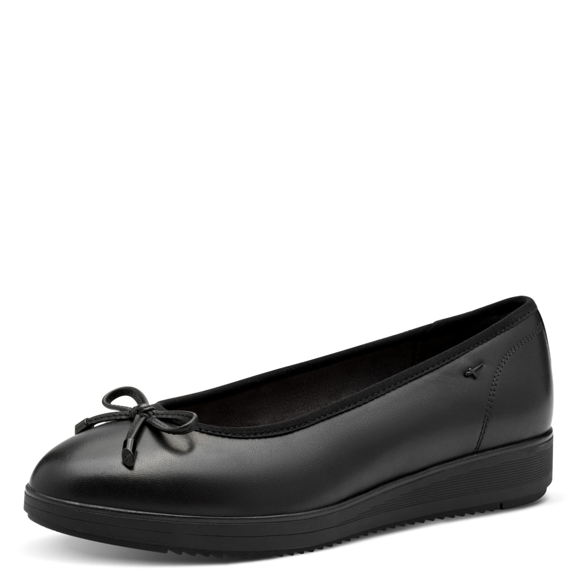 Tamaris Comfort Amy Ballerinas in Black, three-quarter view (SKU 8-82201-45--001)