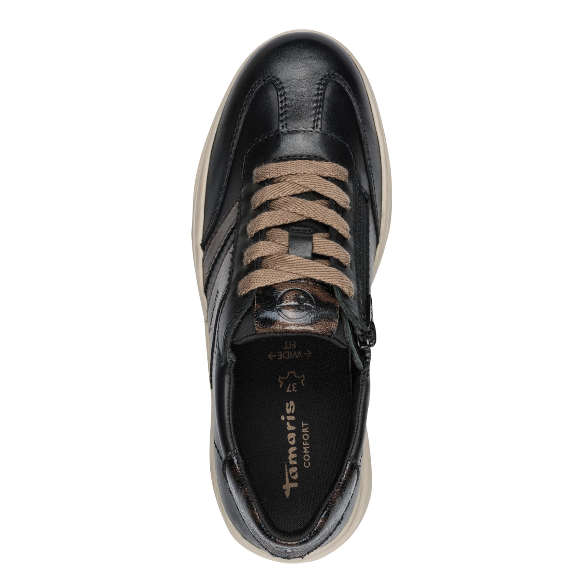 Tamaris Comfort Anne Sneakers in Black, bovenaanzicht (SKU 8-83716-47--001)