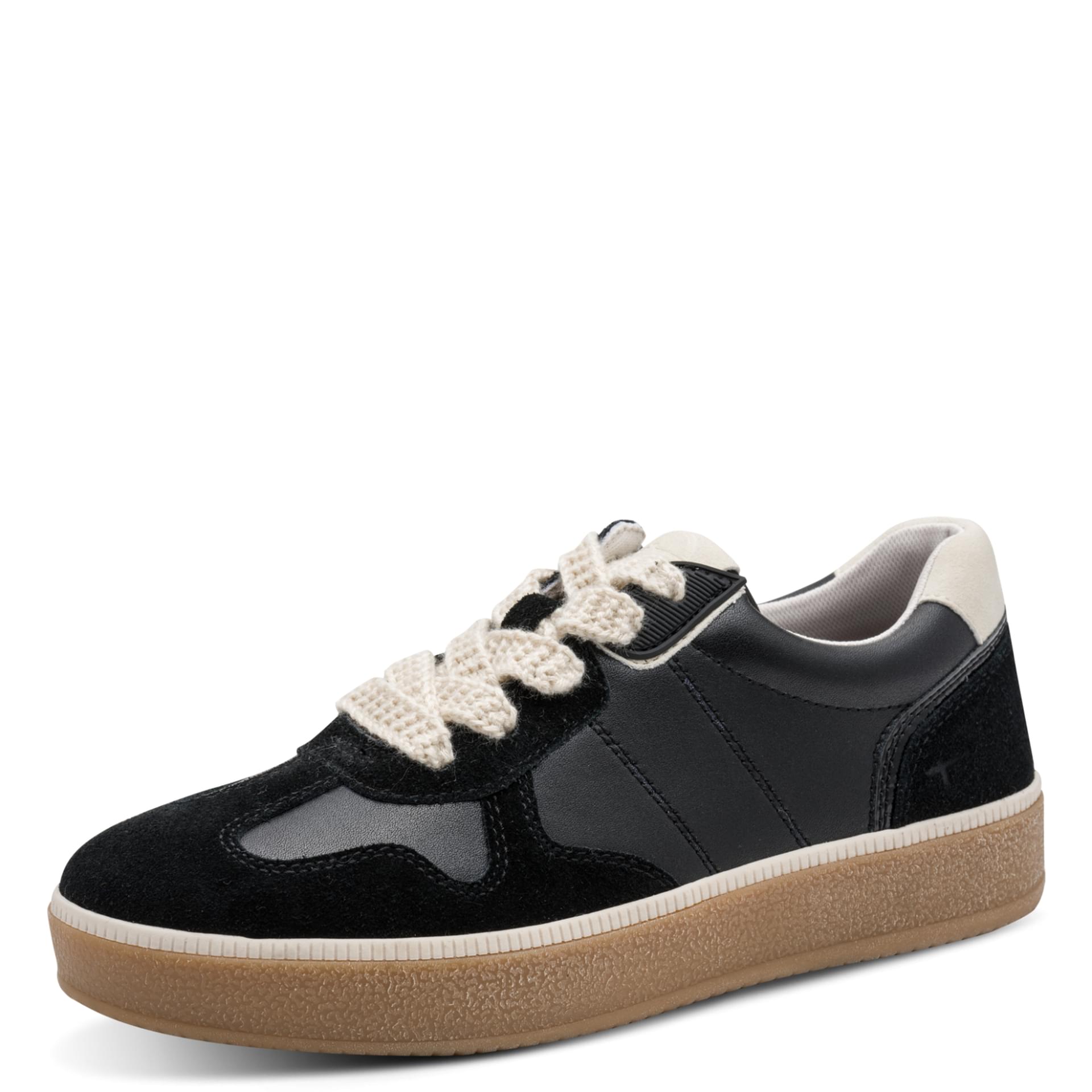 Tamaris Comfort Anne Sneakers in Black Comb, driekwartaanzicht (SKU 8-83718-47--098)
