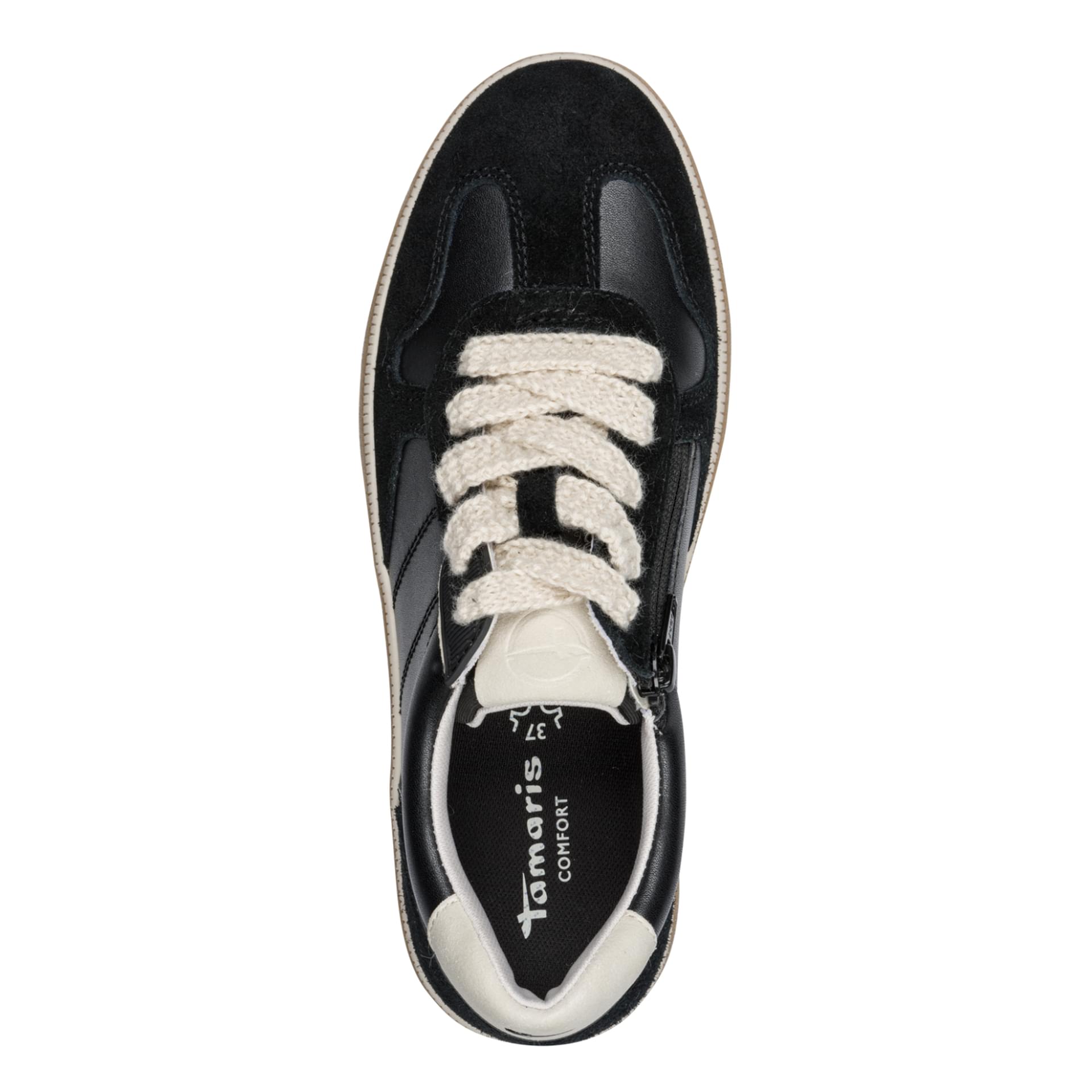 Tamaris Comfort Anne Sneakers in Black Comb, bovenaanzicht (SKU 8-83718-47--098)