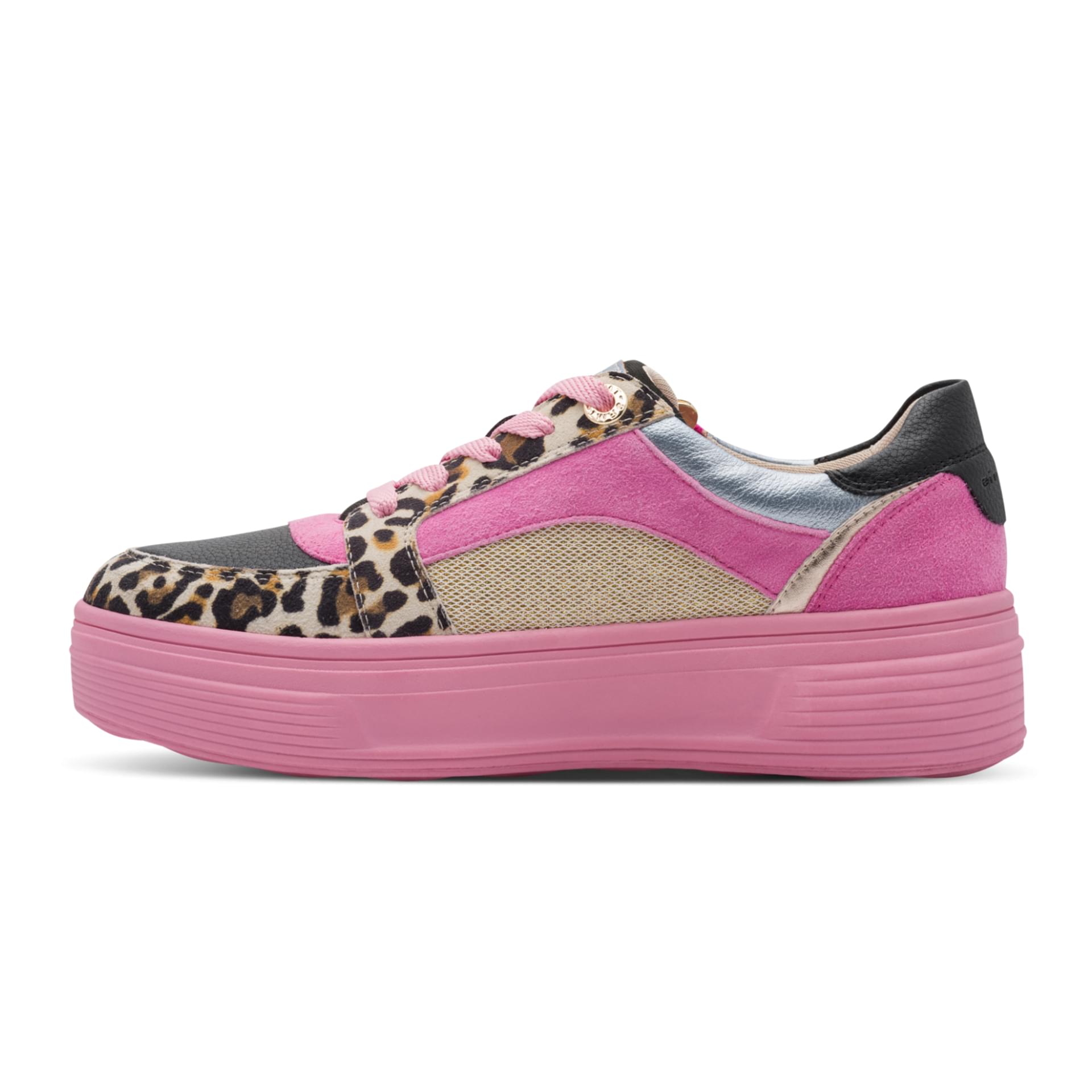 Tamaris Comfort Ava Sneakers in Pink Multi, côté intérieur (SKU 8-83715-44--591)