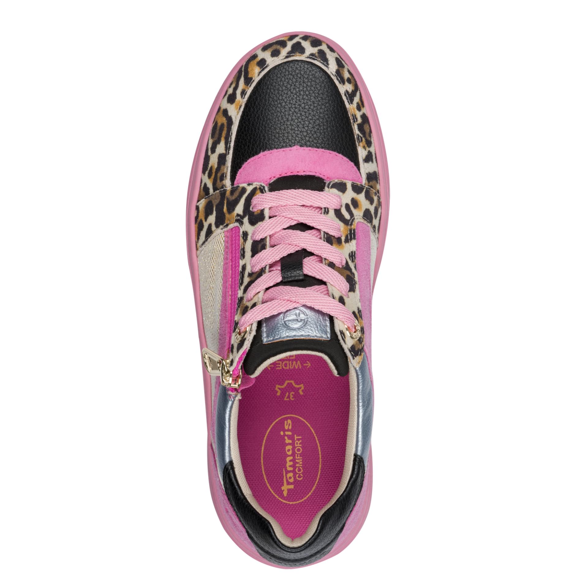 Tamaris Comfort Ava Sneakers in Pink Multi, vue de dessus (SKU 8-83715-44--591)