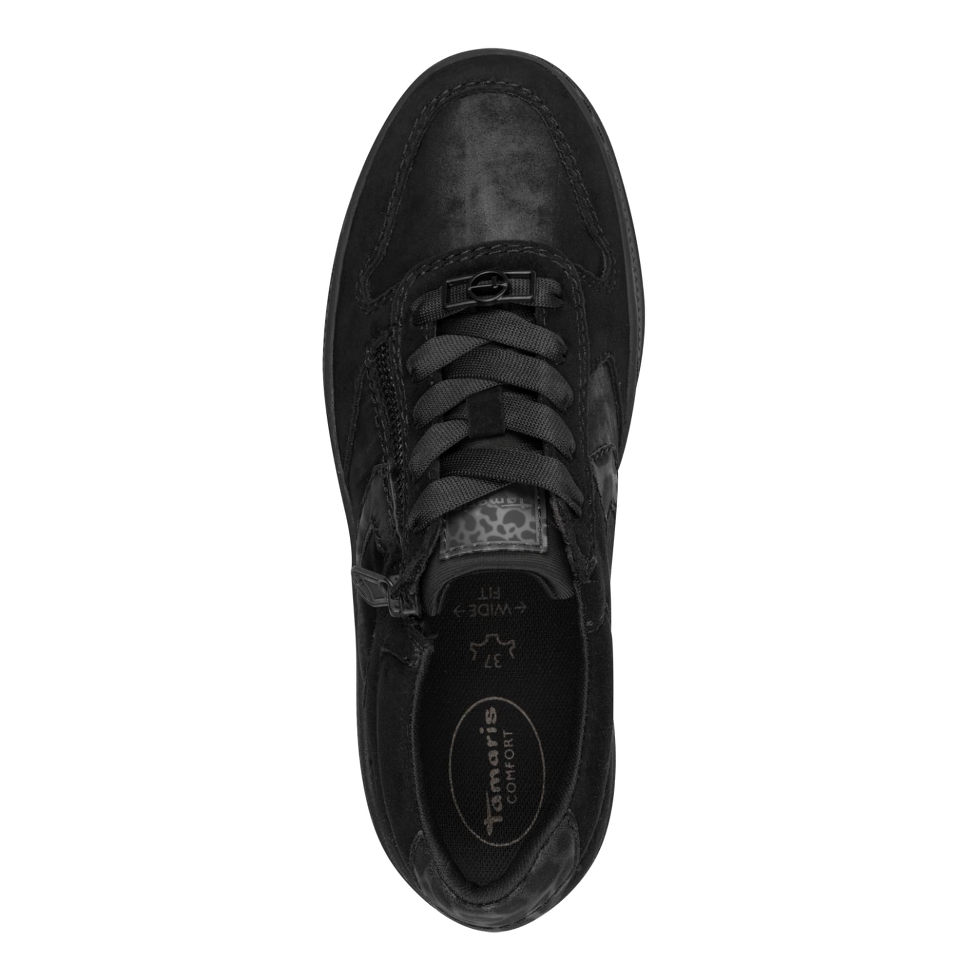 Tamaris Comfort Ava Sneakers in Black Comb, vue de dessus (SKU 8-83717-45--098)