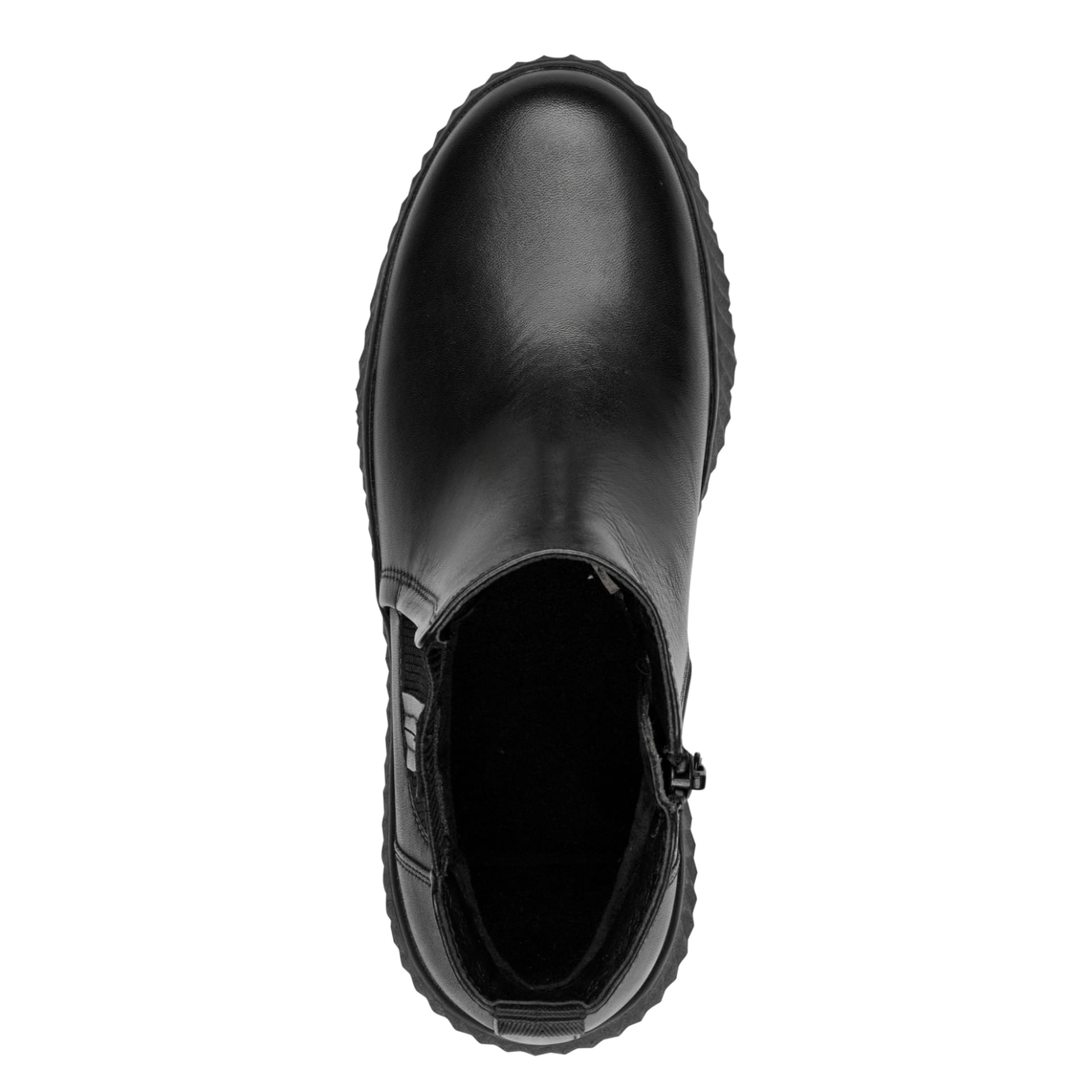 Tamaris Comfort Ava Chelsea Boots in Black Nappa, top view (SKU 8-85405-45--022)
