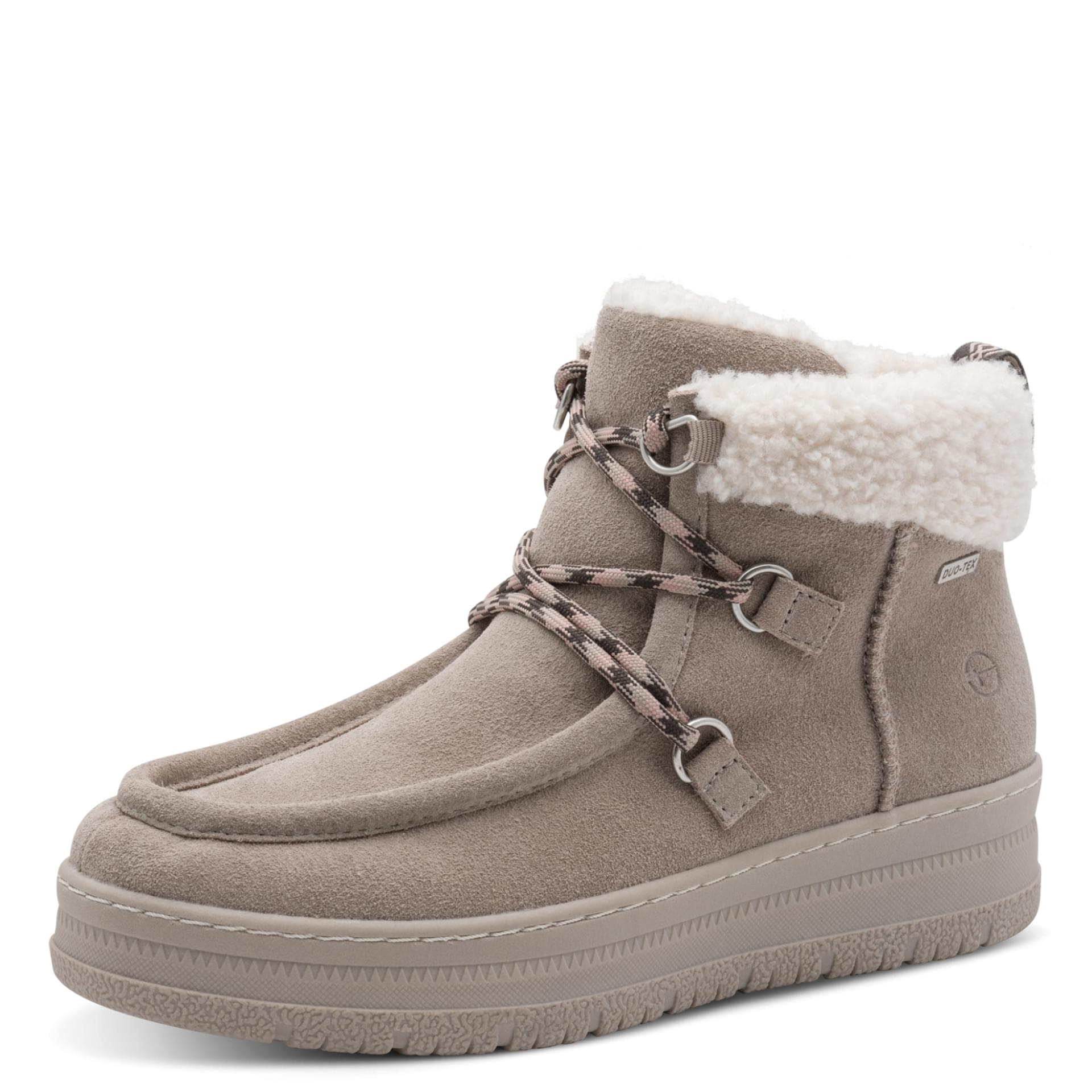 Tamaris Comfort Ava Laarzen in Lt Grey/Rose, driekwartaanzicht (SKU 8-86210-45--253)
