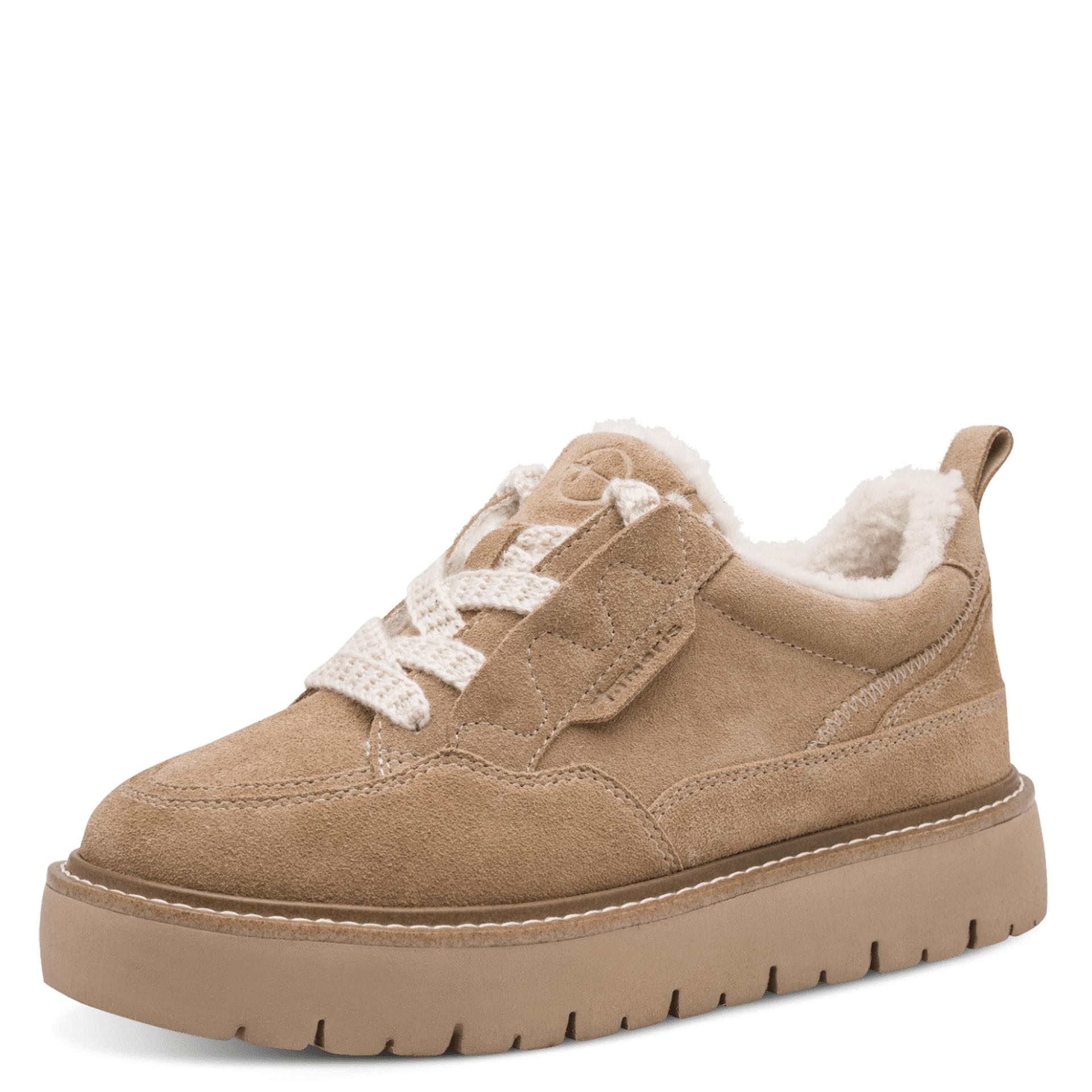 Tamaris Comfort Belly Baskets cuir in Camel, vue trois-quarts (SKU 8-83722-47--310)