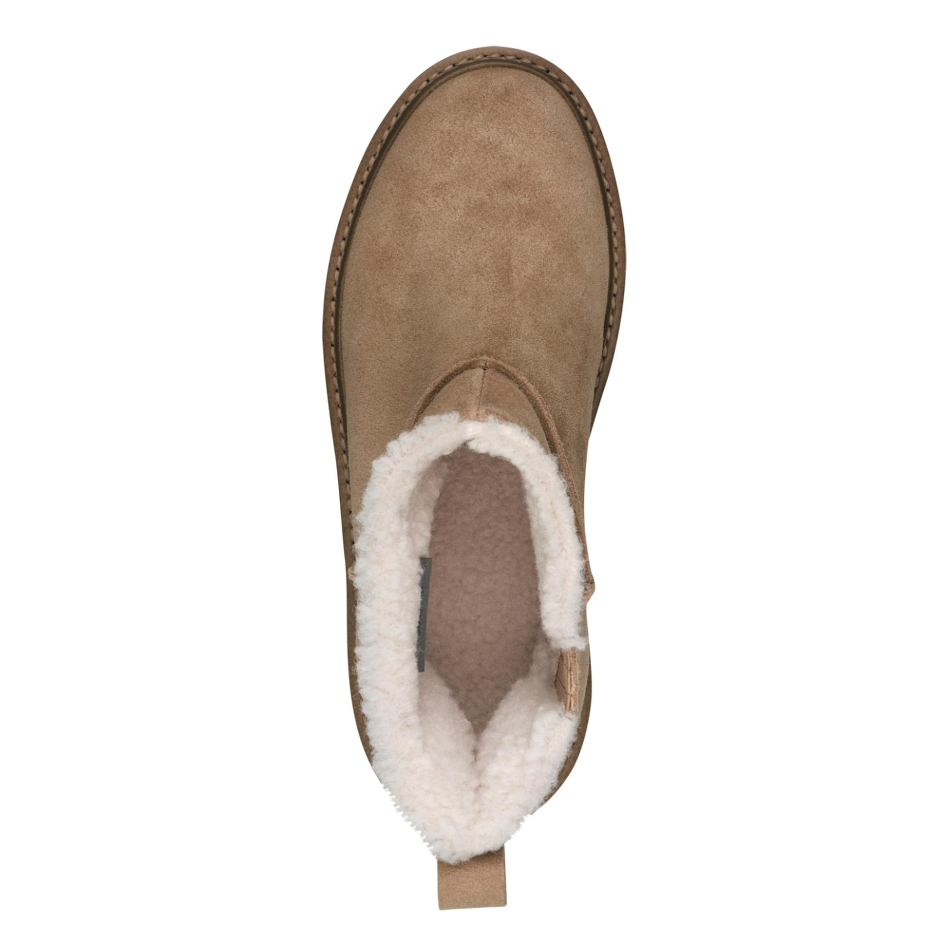 Tamaris Comfort Belly Enkellaarsjes leer in Camel, bovenaanzicht (SKU 8-86410-47--310)