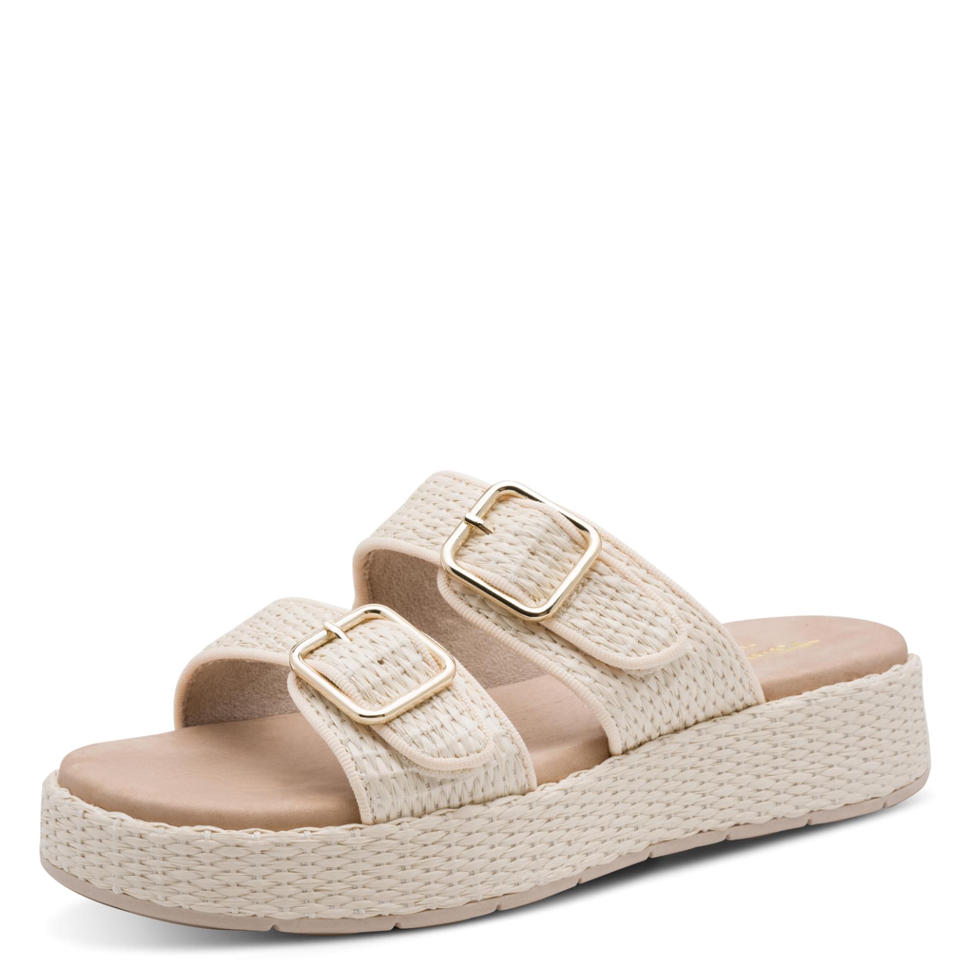 Tamaris Comfort Buno Instappers in Ivory, driekwartaanzicht (SKU 8-87211-46--411)