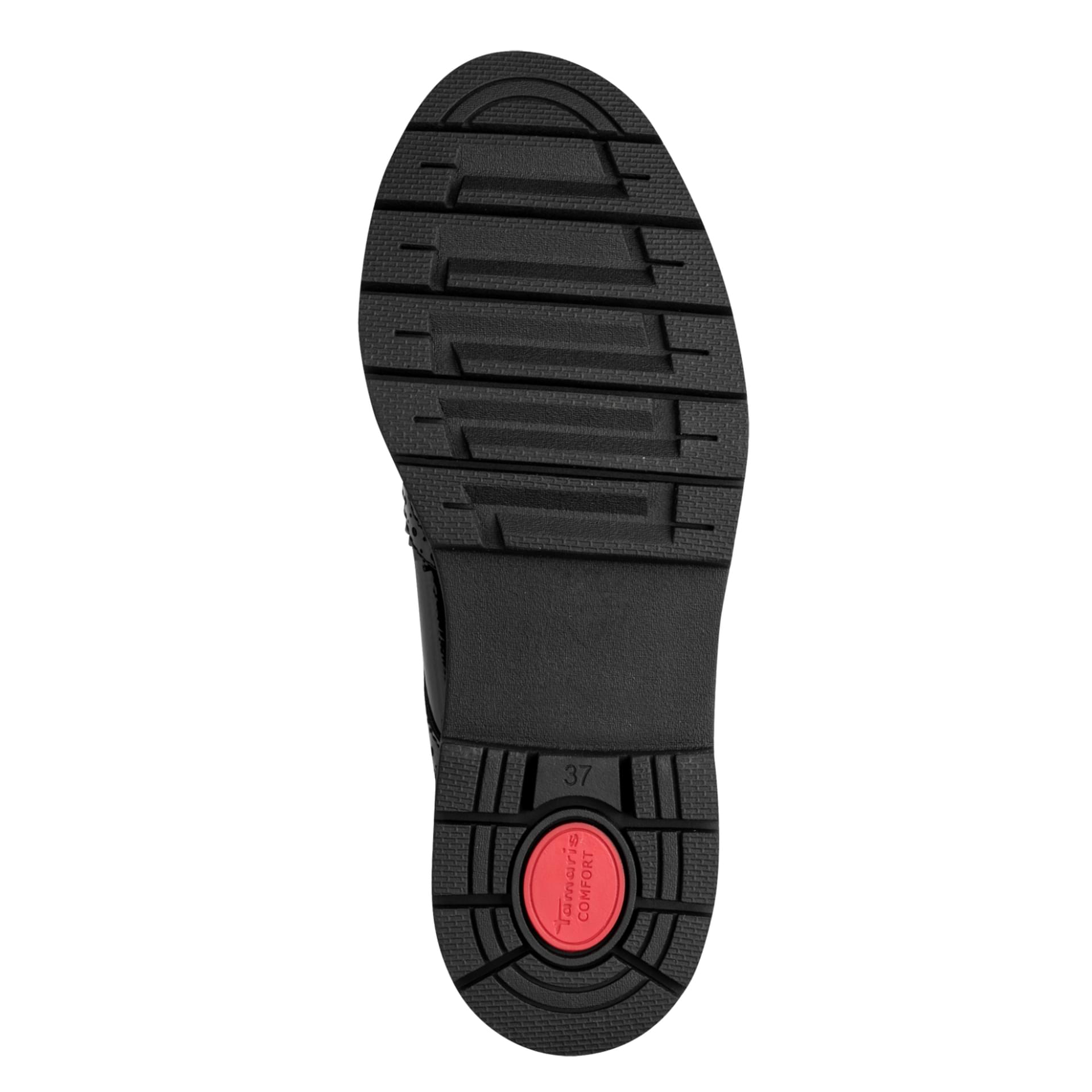 Tamaris Comfort Buta Derbies in Black Patent, semelle (SKU 8-83711-47--018)