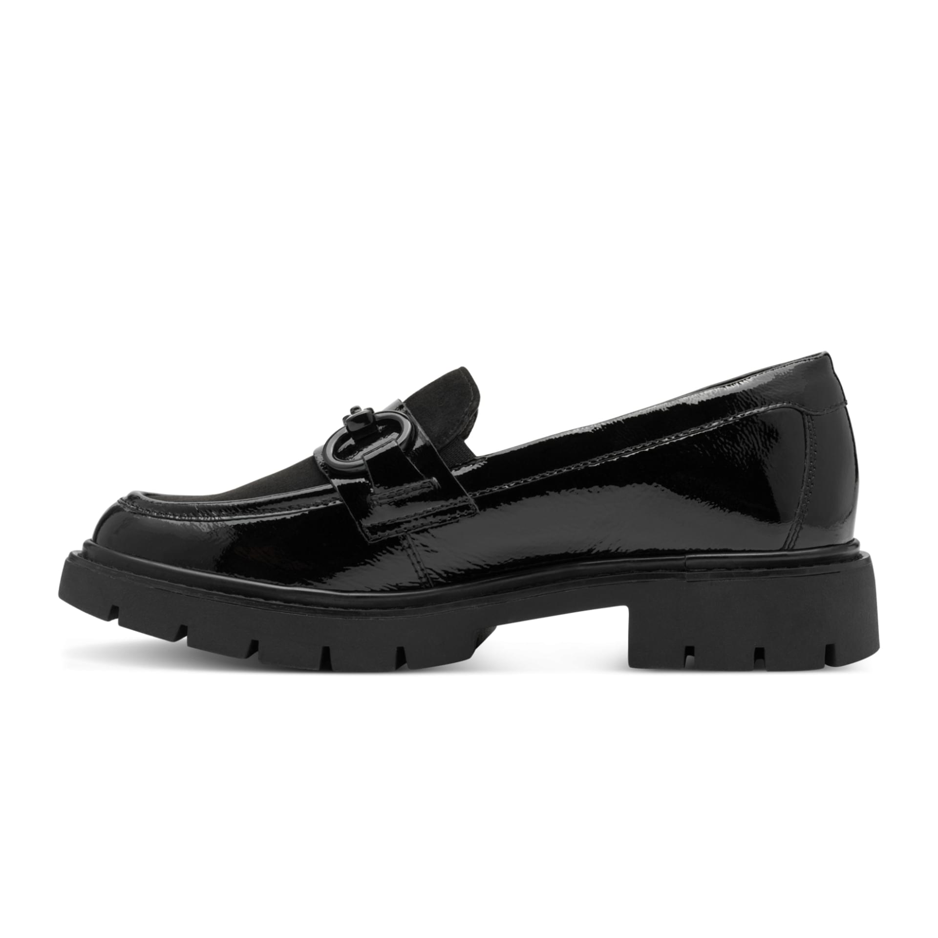 Tamaris Comfort Buta Mules in Black Comb, côté intérieur (SKU 8-84315-43--098)