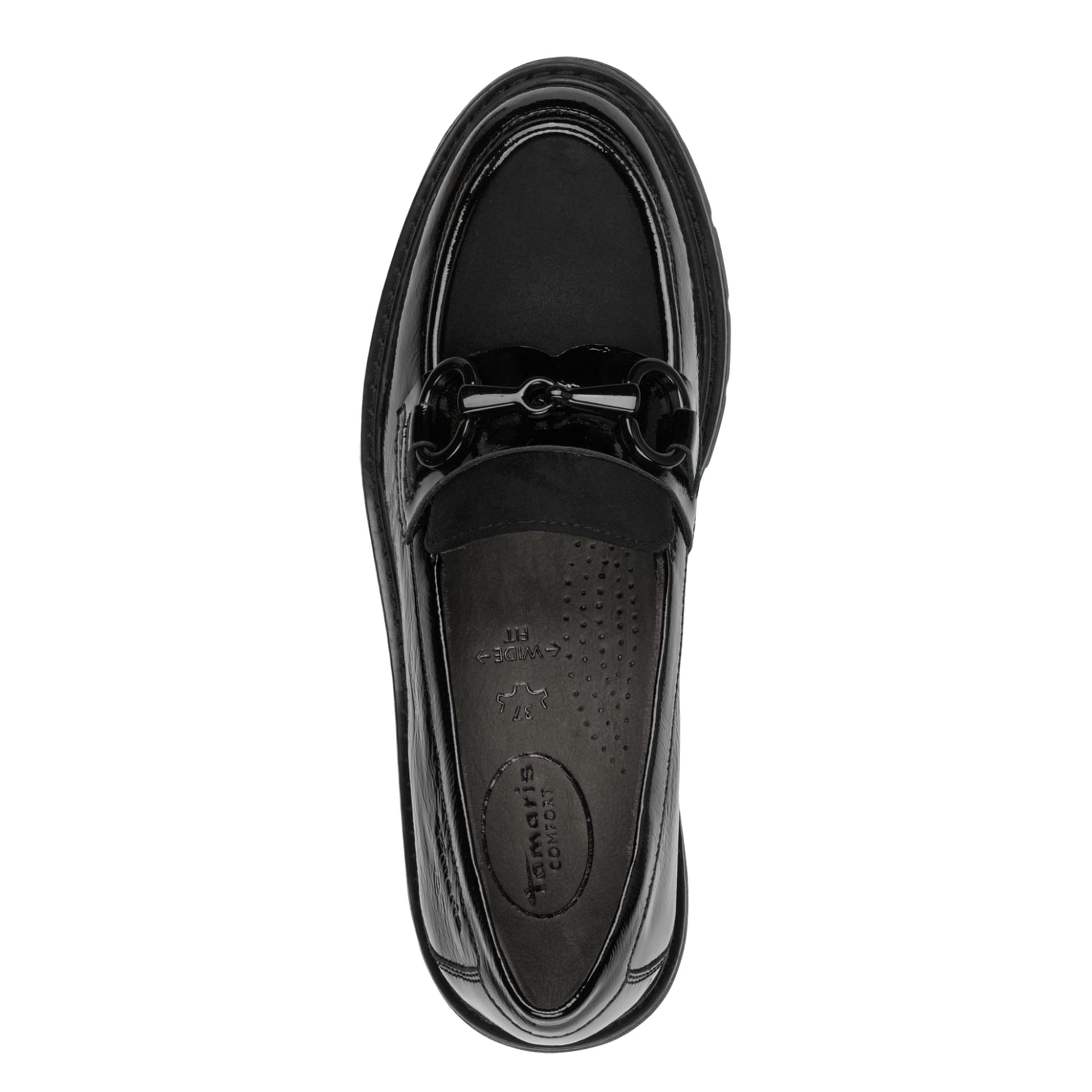 Tamaris Comfort Buta Mules in Black Comb, vue de dessus (SKU 8-84315-43--098)