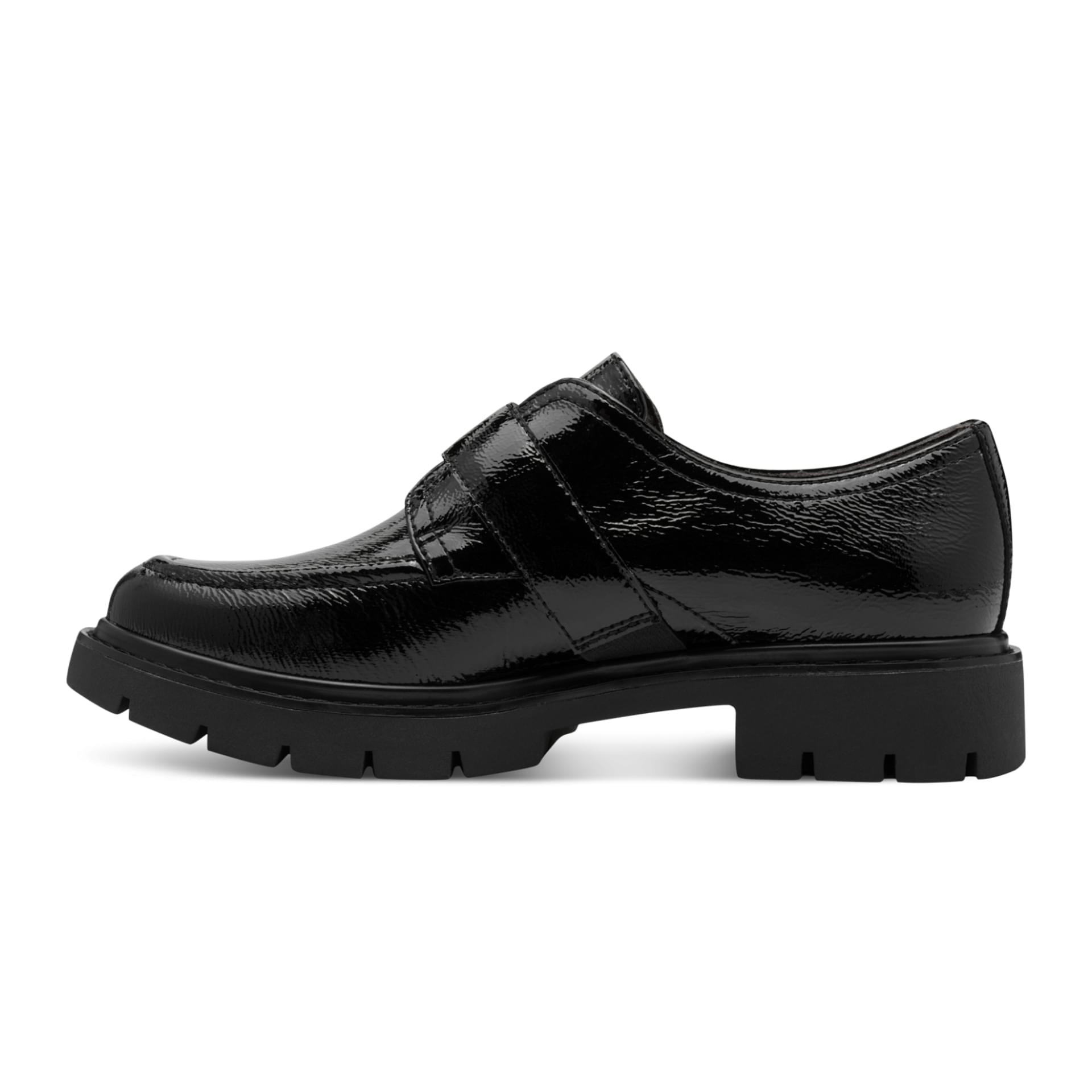 Tamaris Comfort Buta Slippers in Black Patent, inner side (SKU 8-84316-45--018)