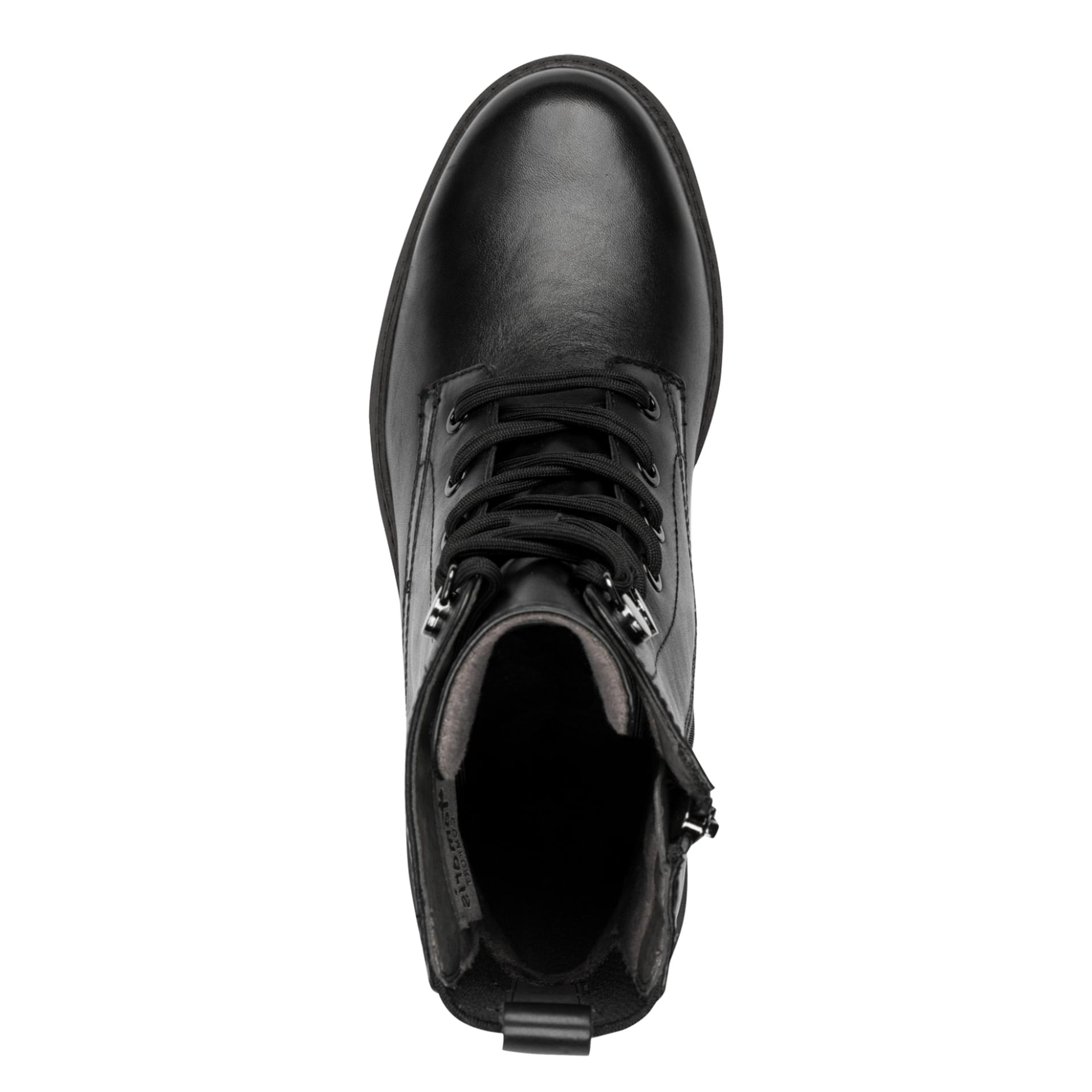 Tamaris Comfort Buta Enkellaarsjes leer in Black, bovenaanzicht (SKU 8-85107-43--001)