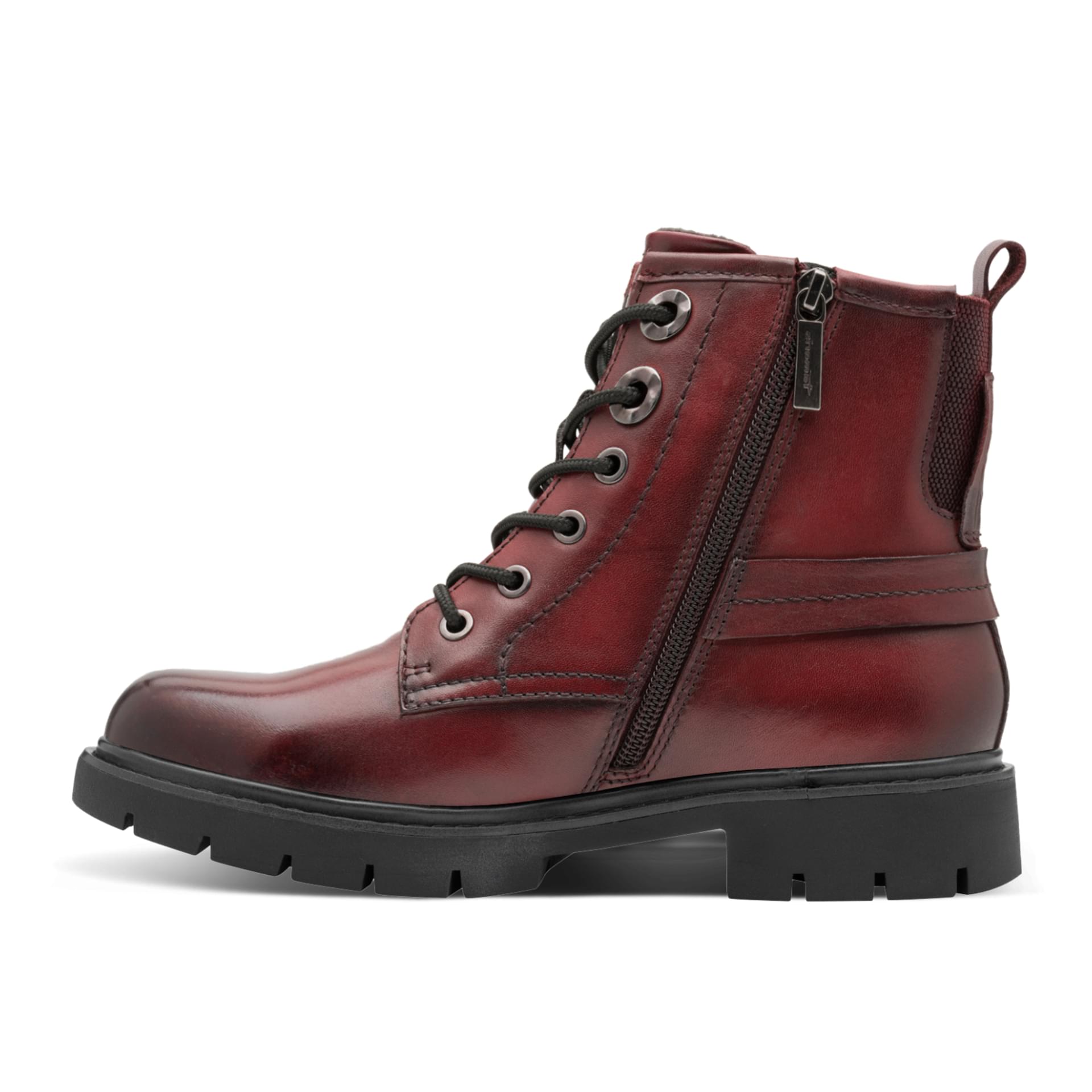 Tamaris Comfort Buta Ankle Boots in Bordeaux, inner side (SKU 8-85203-45--549)