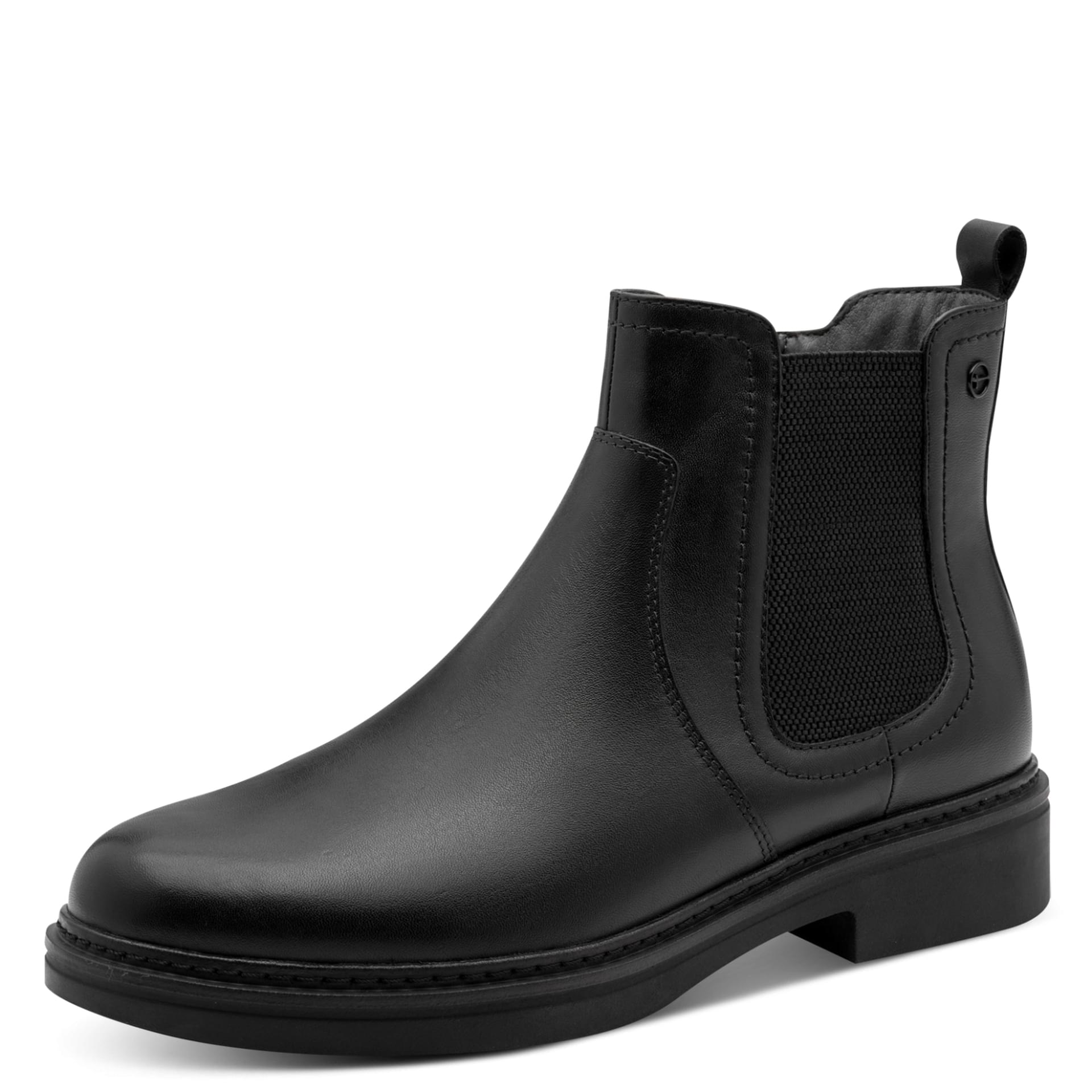 Tamaris Comfort Buta Chelsea Boots in Black, vue trois-quarts (SKU 8-85307-43--001)