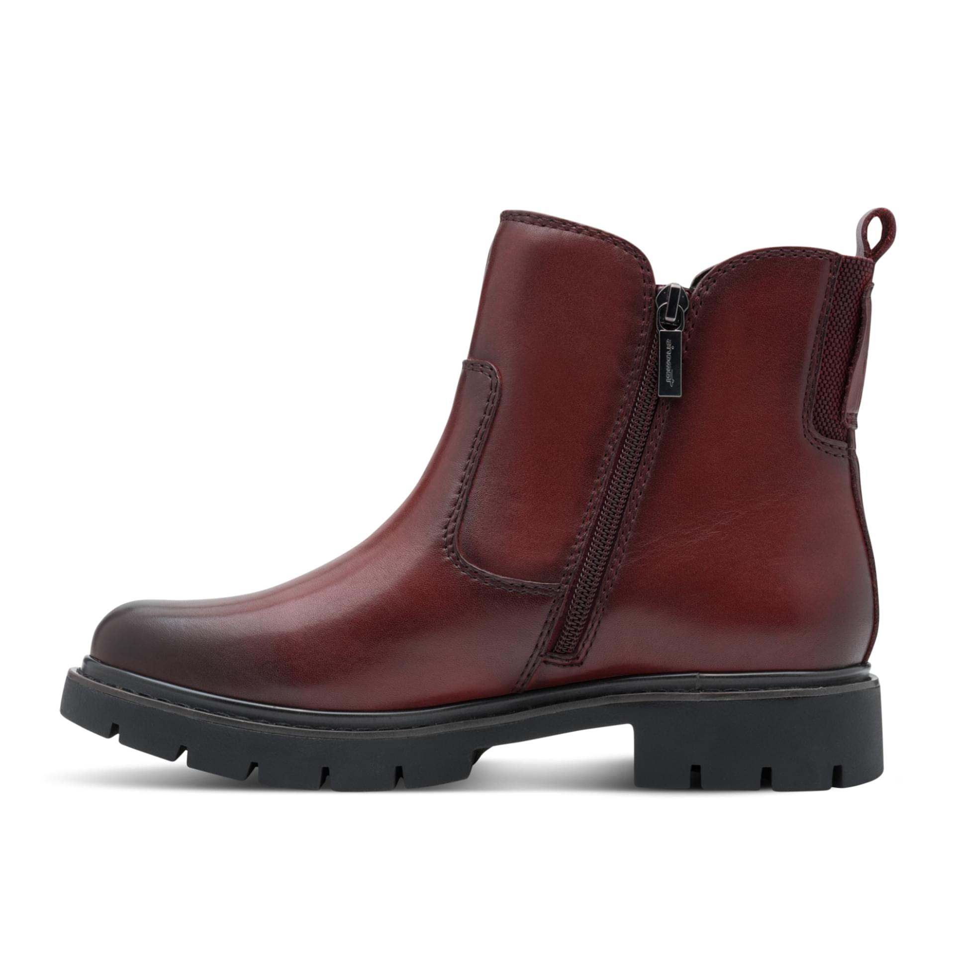 Tamaris Comfort Buta Ankle Boots in Bordeaux, inner side (SKU 8-85406-45--549)