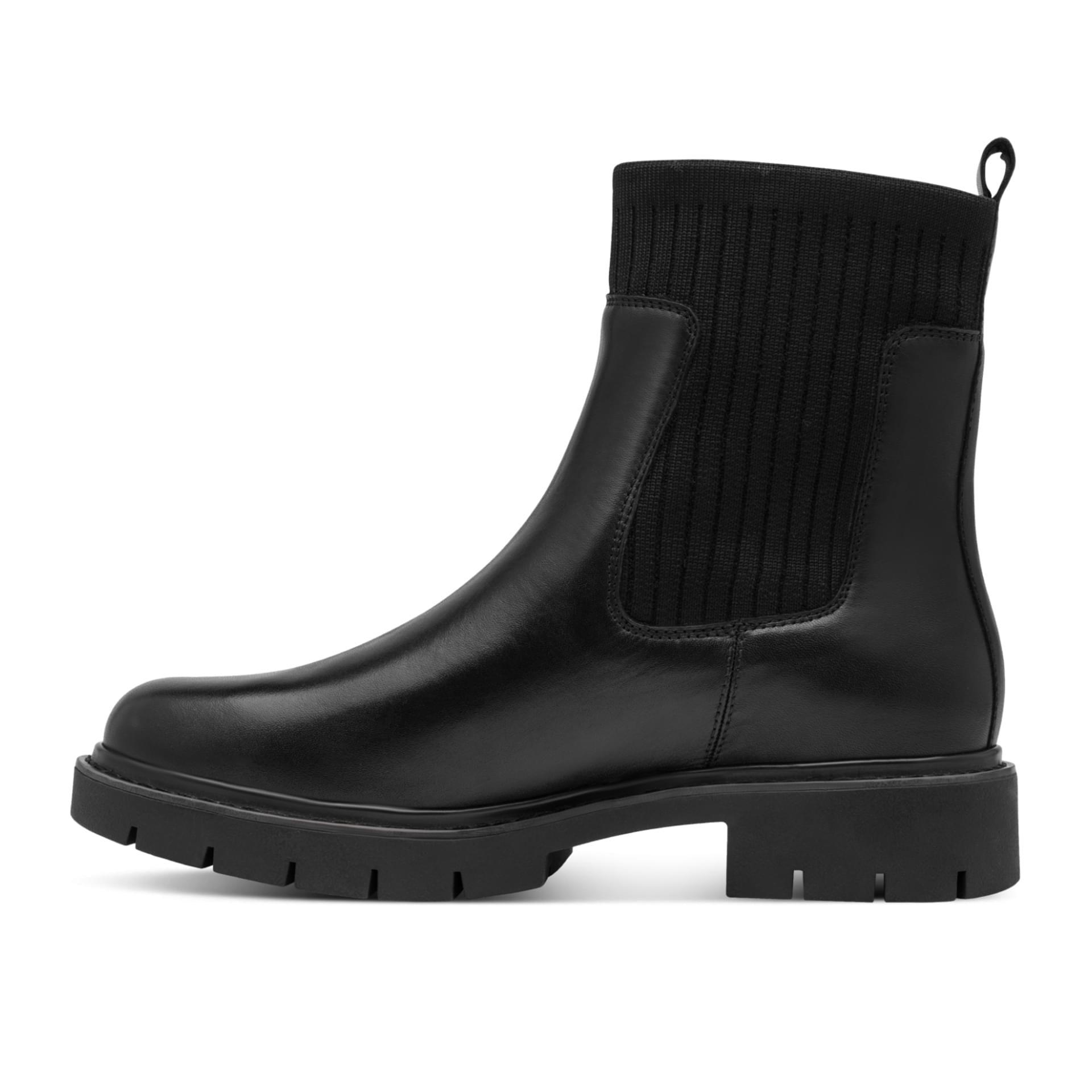 Tamaris Comfort Buta Chelsea Boots in Black, côté intérieur (SKU 8-86417-45--001)