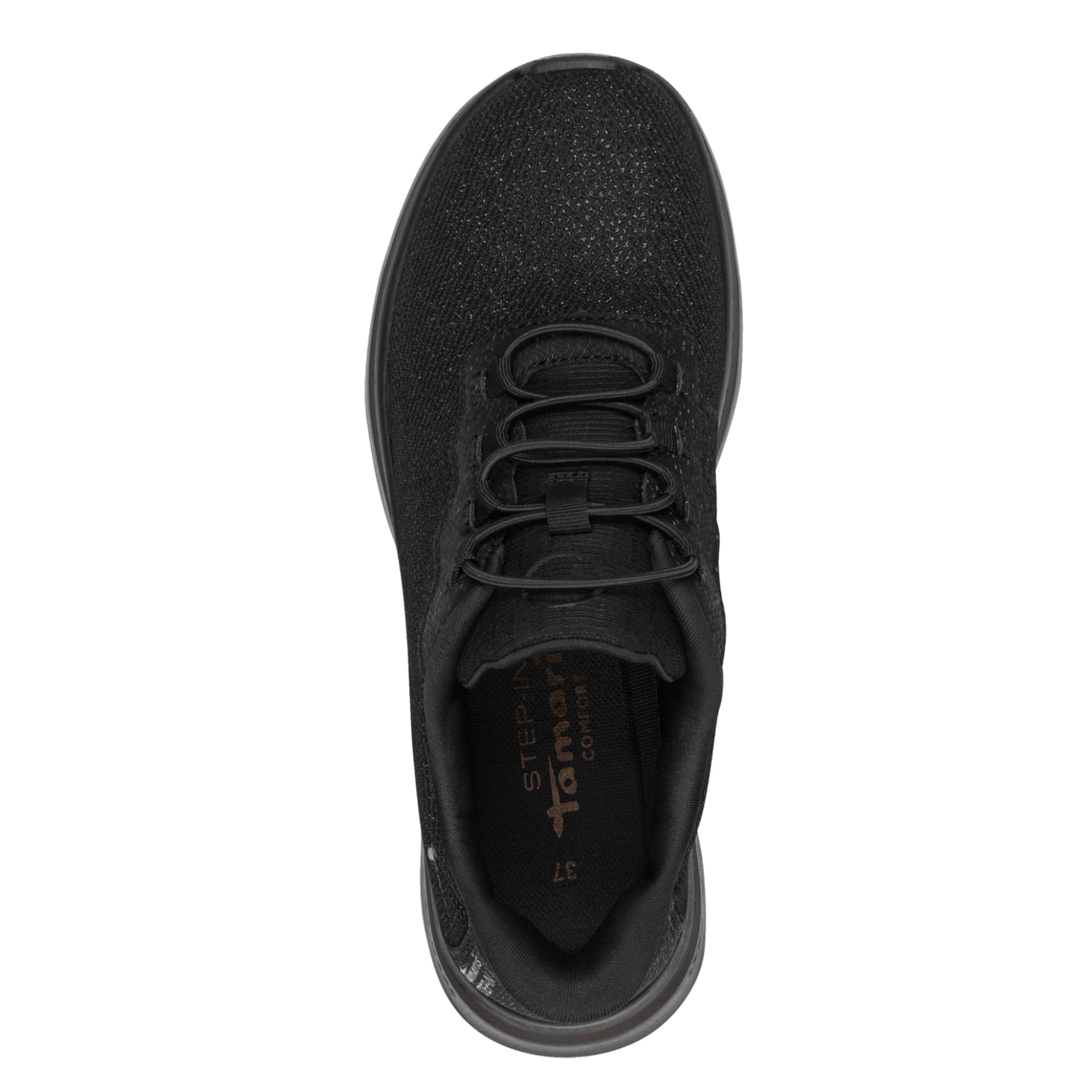 Tamaris Comfort Daisy Sneakers in Black, vue de dessus (SKU 8-83726-45--001)