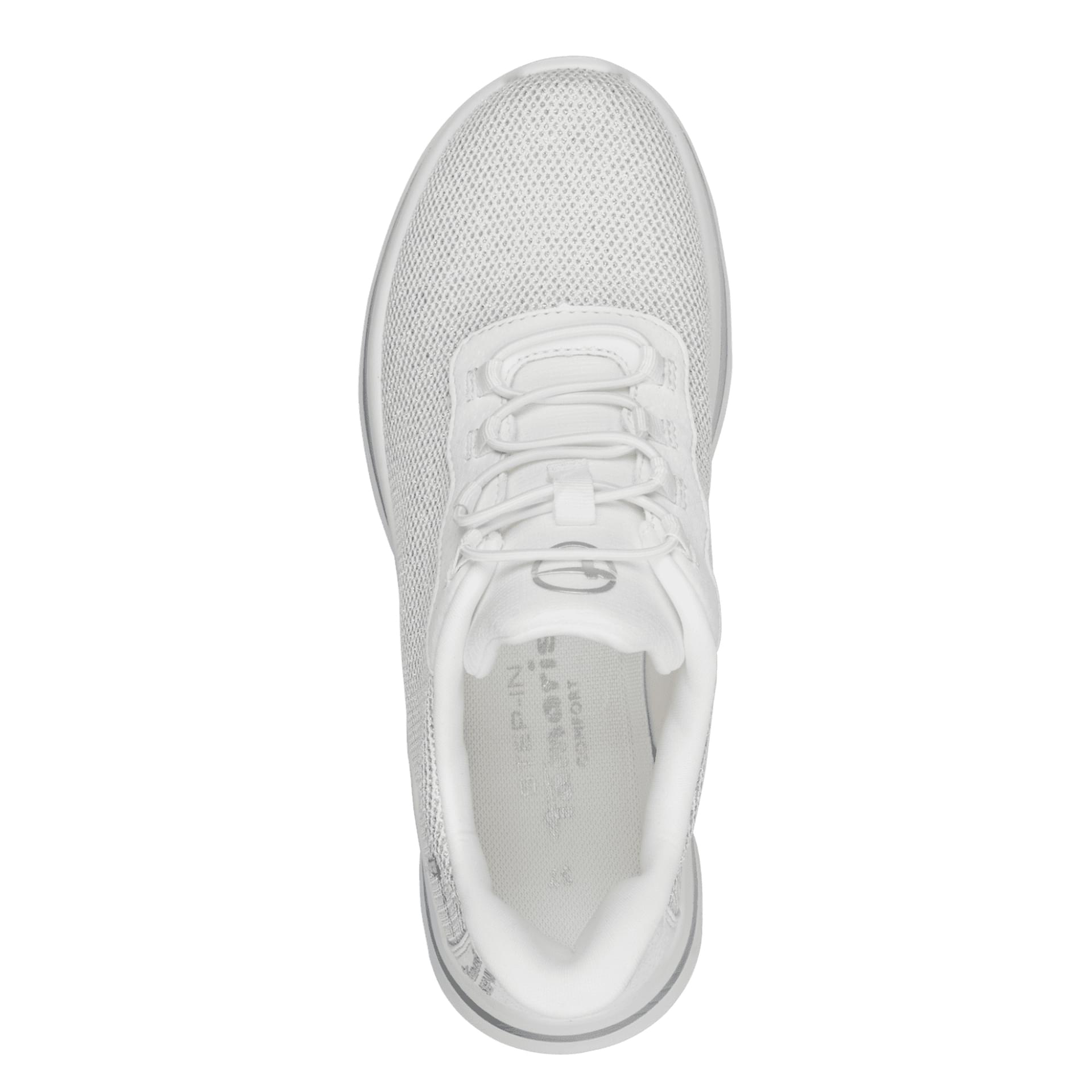 Tamaris Comfort Daisy Sneakers in White/Silver, top view (SKU 8-83726-45--191)