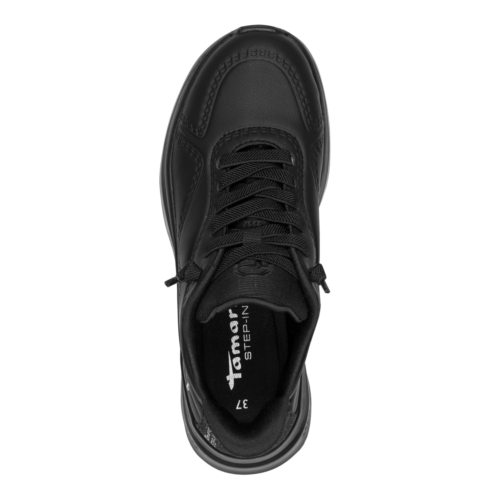 Tamaris Comfort Daisy Sneakers in Black, top view (SKU 8-83730-45--001)
