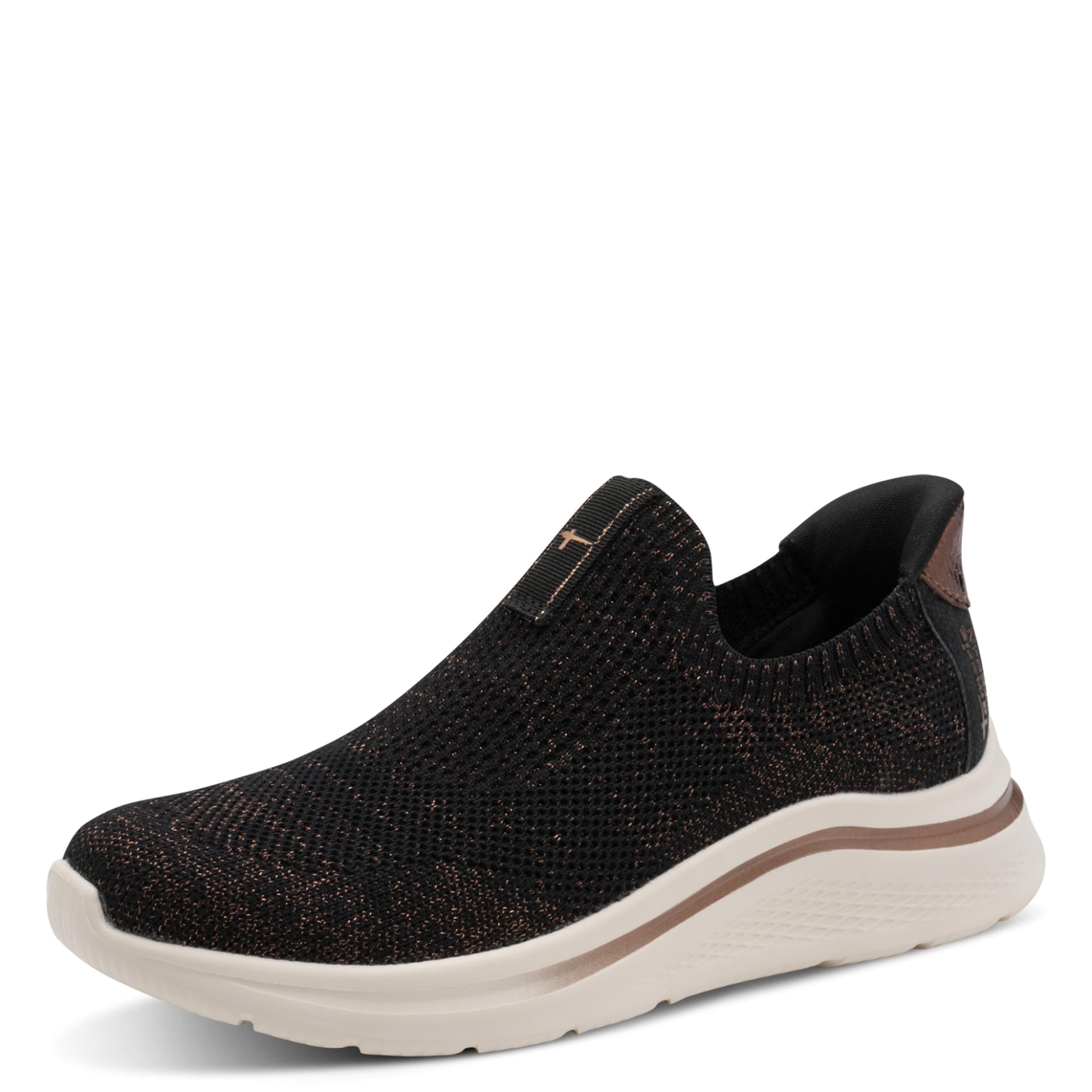 Tamaris Comfort Daisy Sneakers in Black, vue trois-quarts (SKU 8-84706-46--001)