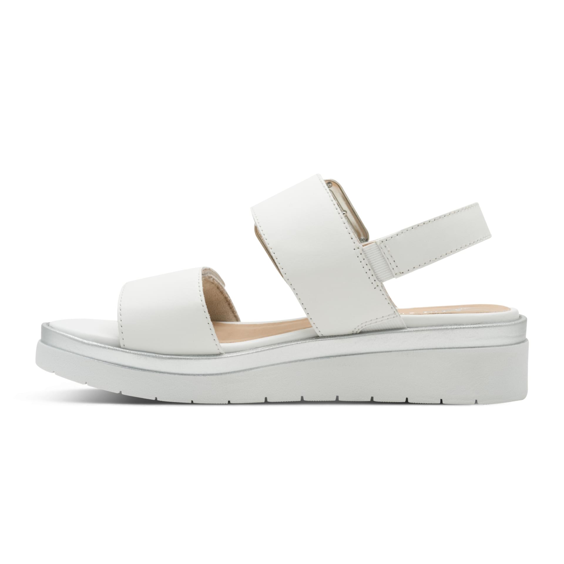 Tamaris Comfort Ella Sandales in White/Silver, côté intérieur (SKU 8-88706-42--191)