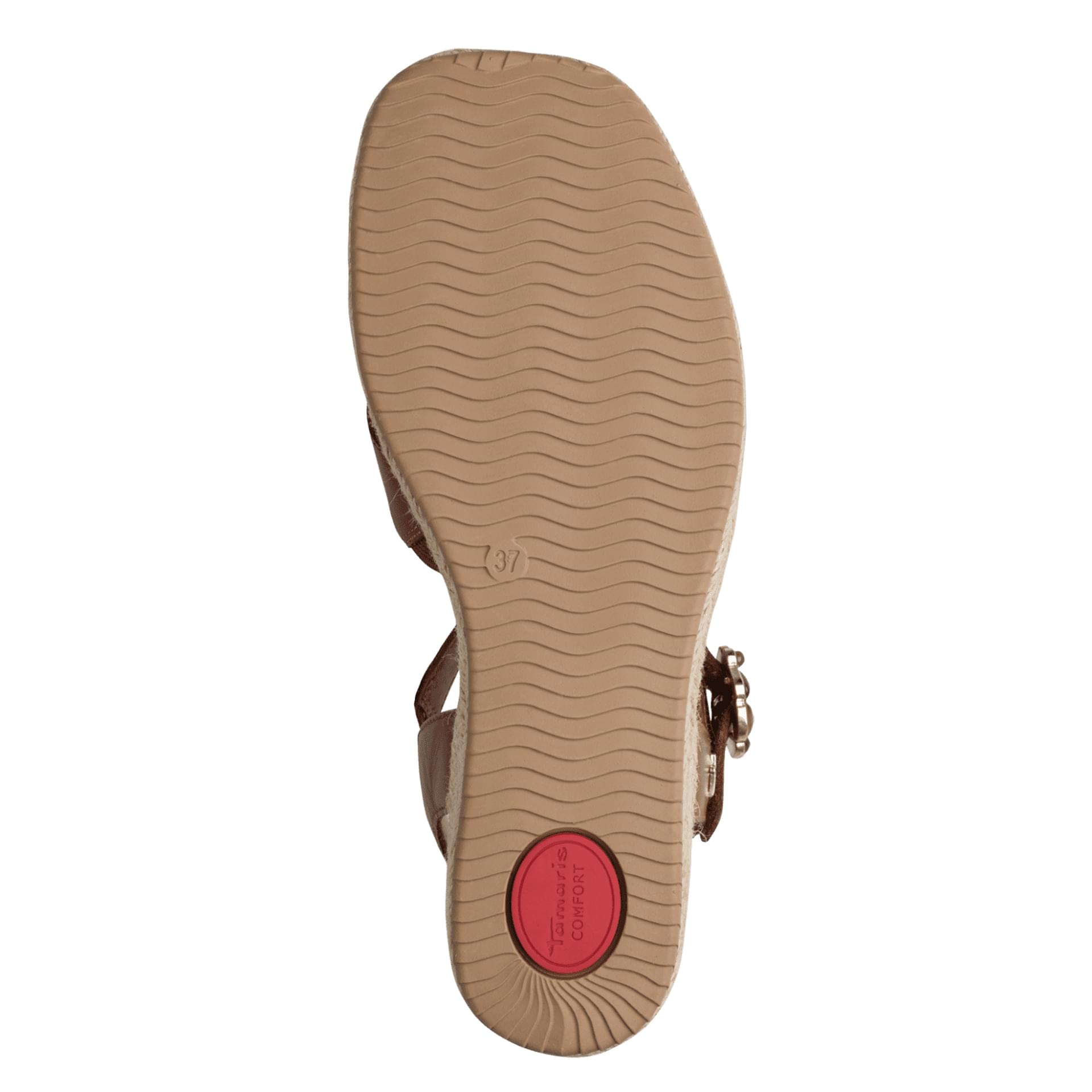 Tamaris Comfort Elsa Sandalen in Nut Nappa, zool (SKU 8-88208-46--443)