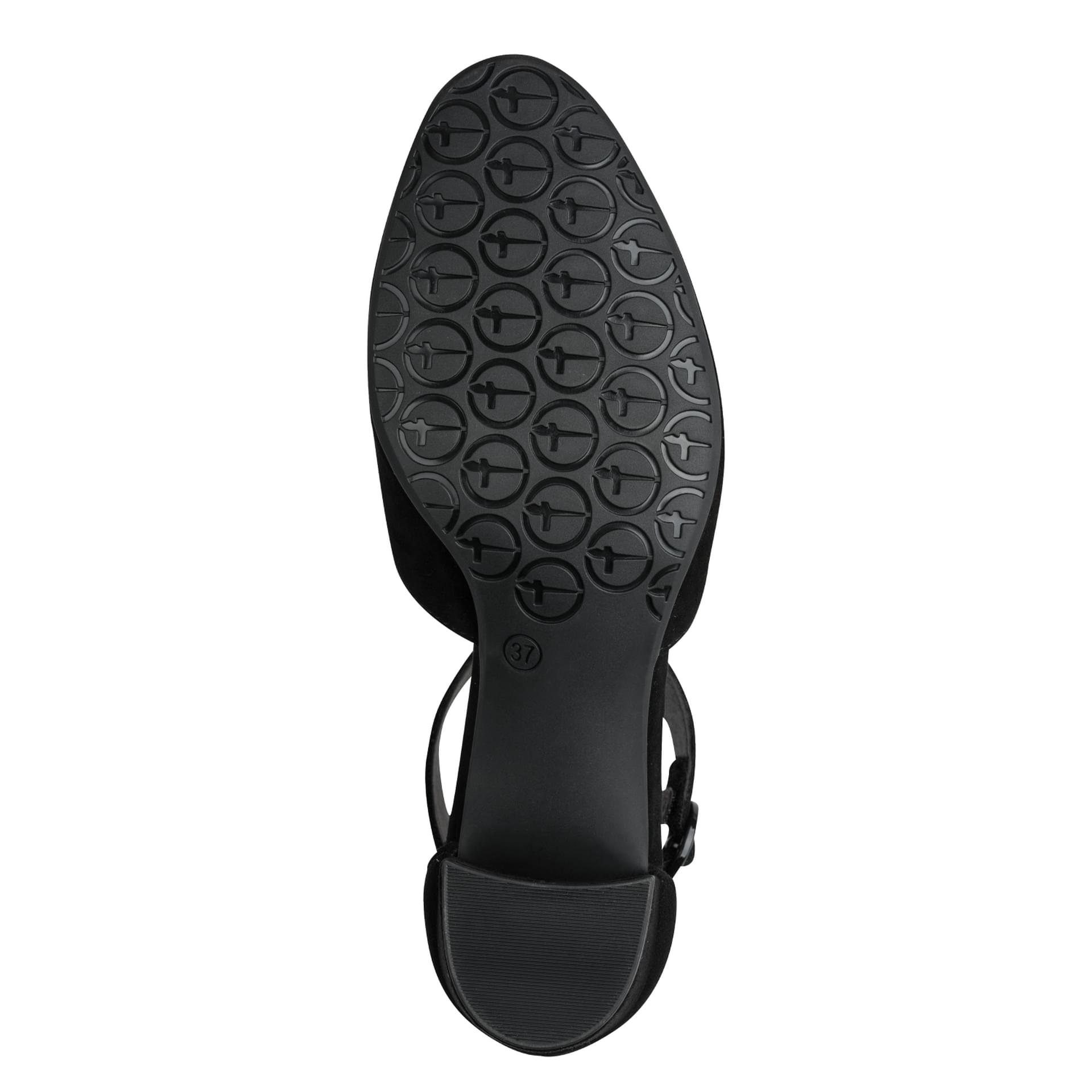 Tamaris Comfort Evelina Hakken in Black Suede, zool (SKU 8-84402-42--019)