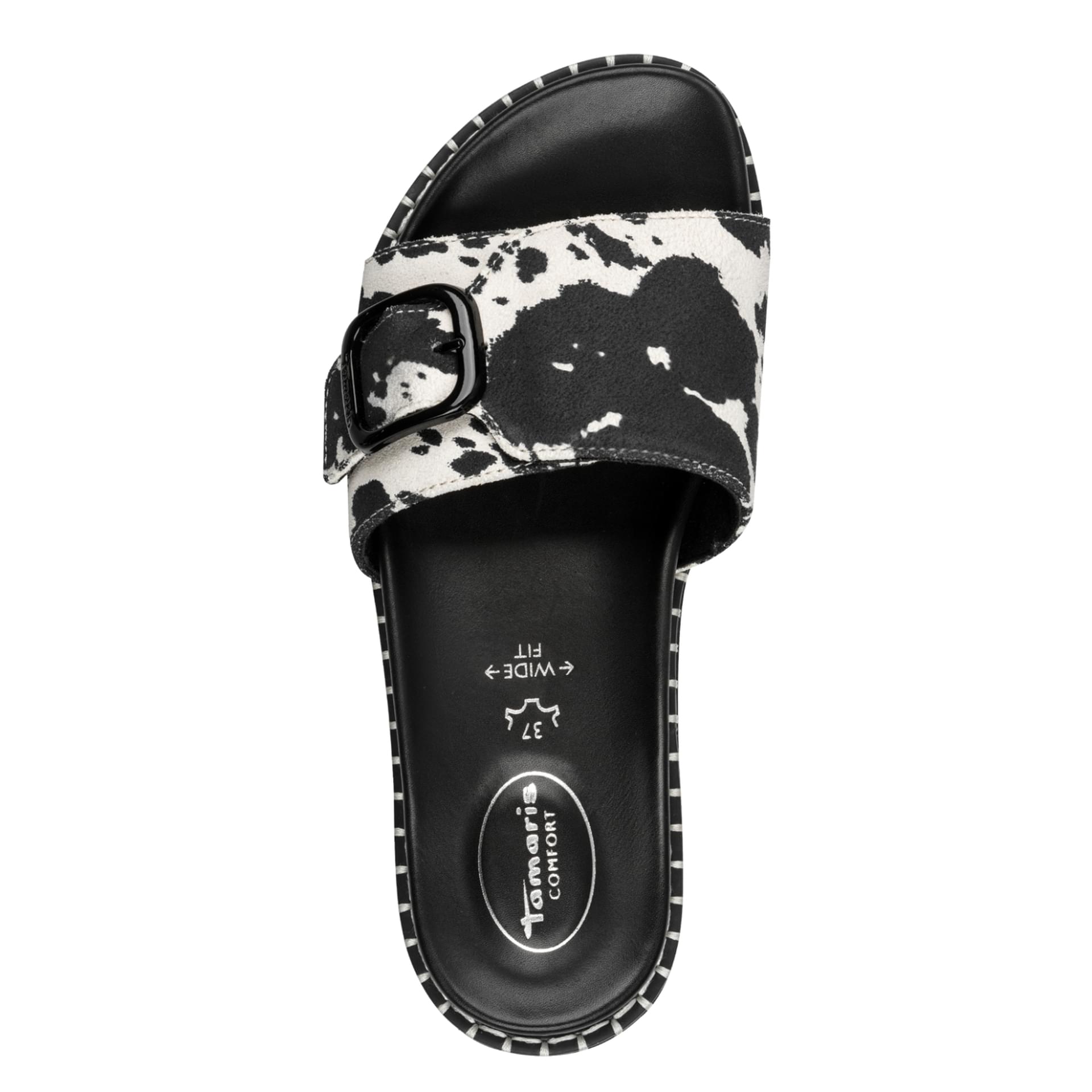 Tamaris Comfort Gafu Flats in Black Cow, bovenaanzicht (SKU 8-87111-46--013)