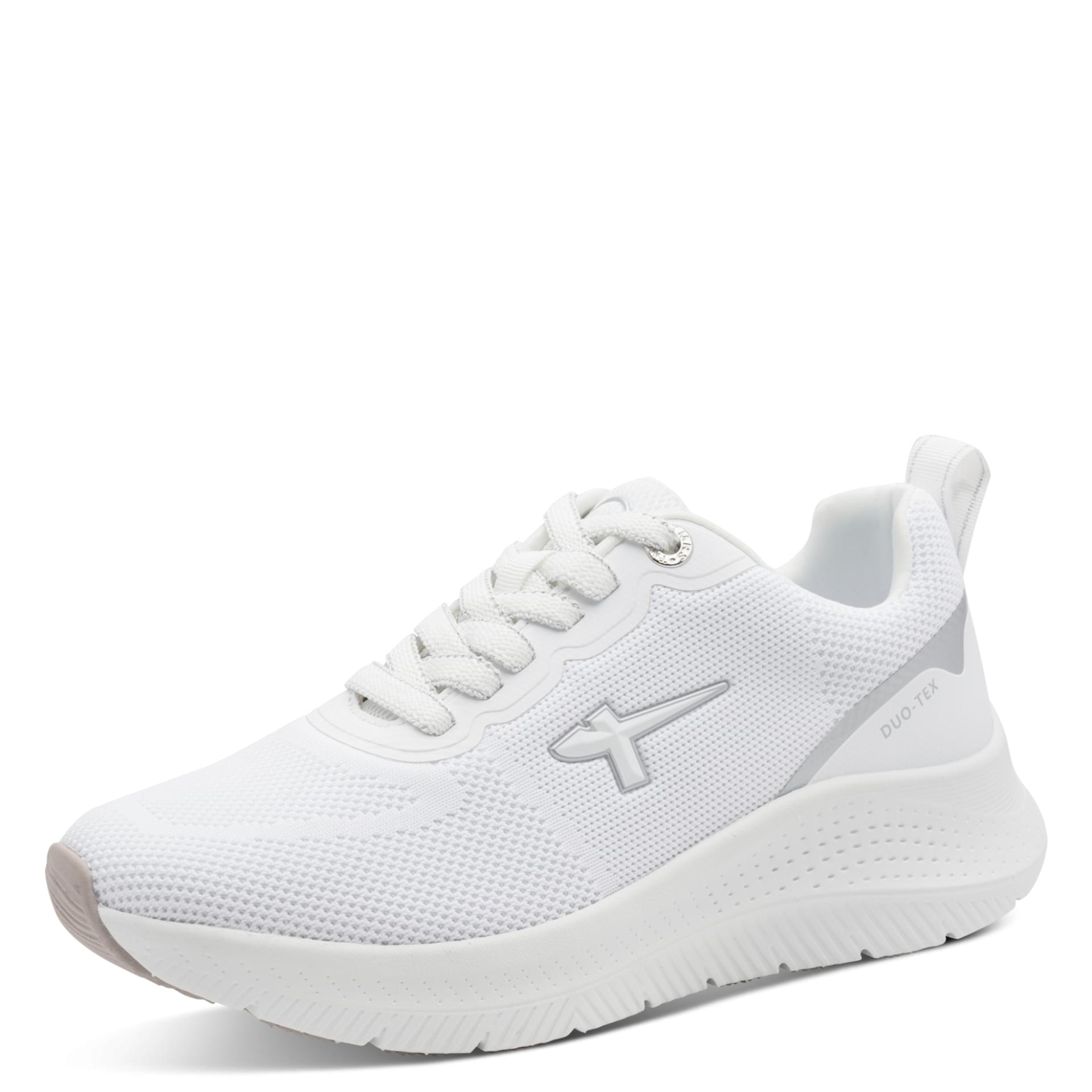 Tamaris Comfort Jane Sneakers in White, vue trois-quarts (SKU 8-83728-45--100)
