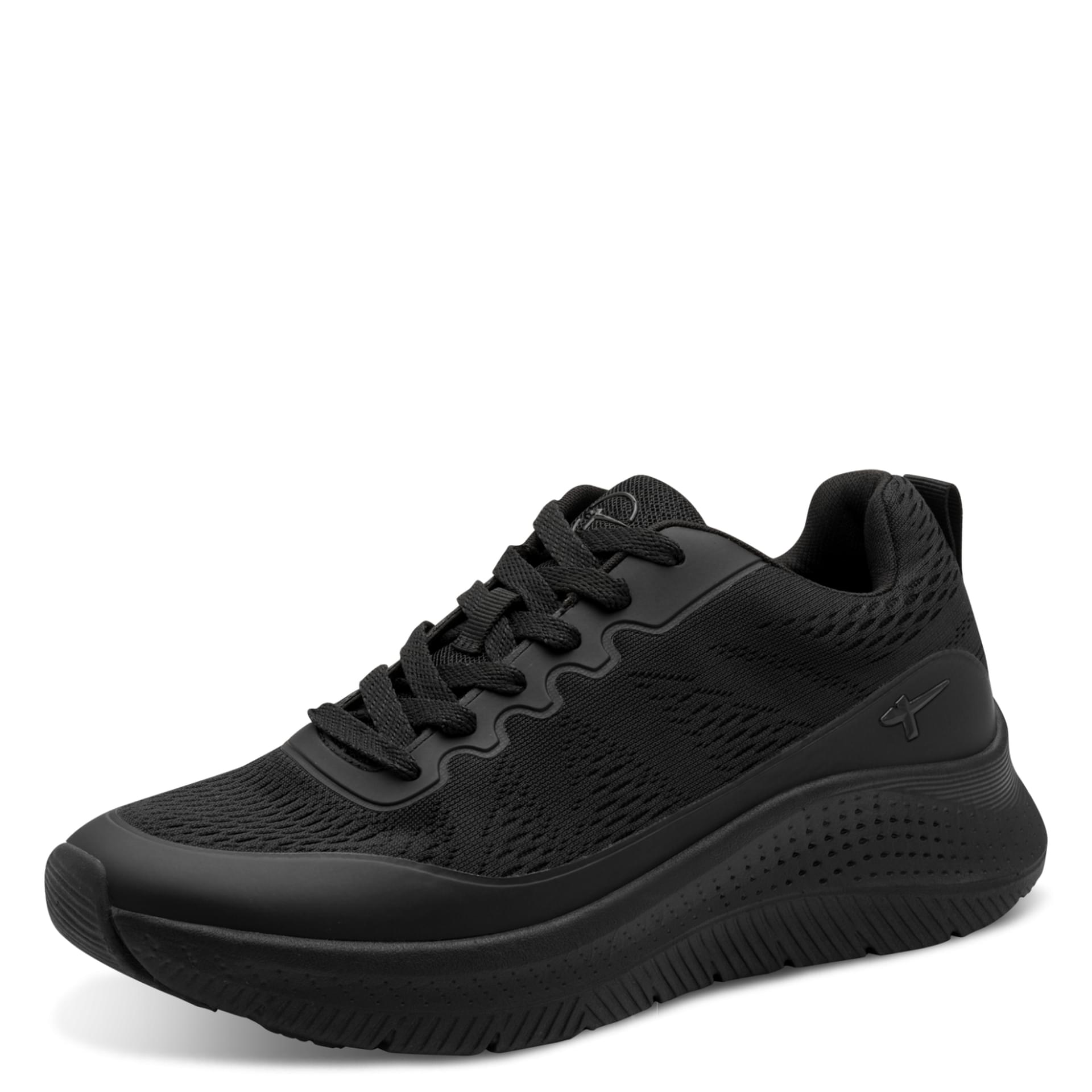 Tamaris Comfort Jane Sneakers in Black Uni, driekwartaanzicht (SKU 8-83732-46--007)