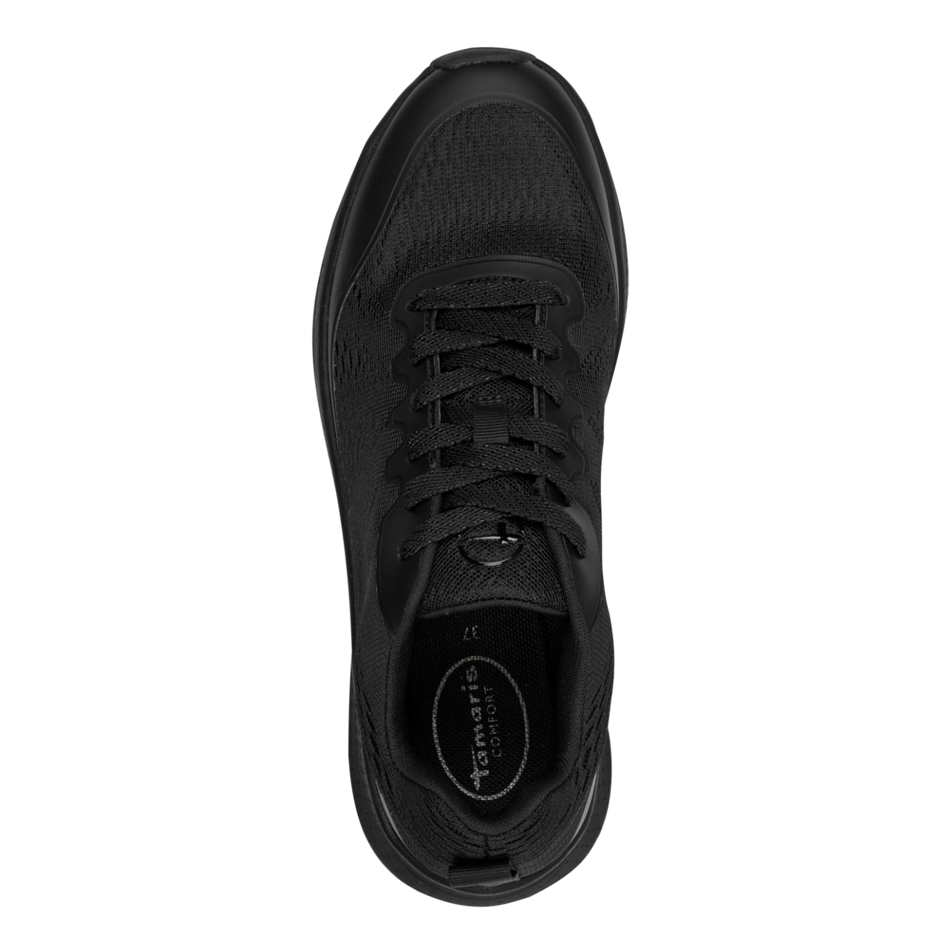 Tamaris Comfort Jane Sneakers in Black Uni, bovenaanzicht (SKU 8-83732-46--007)