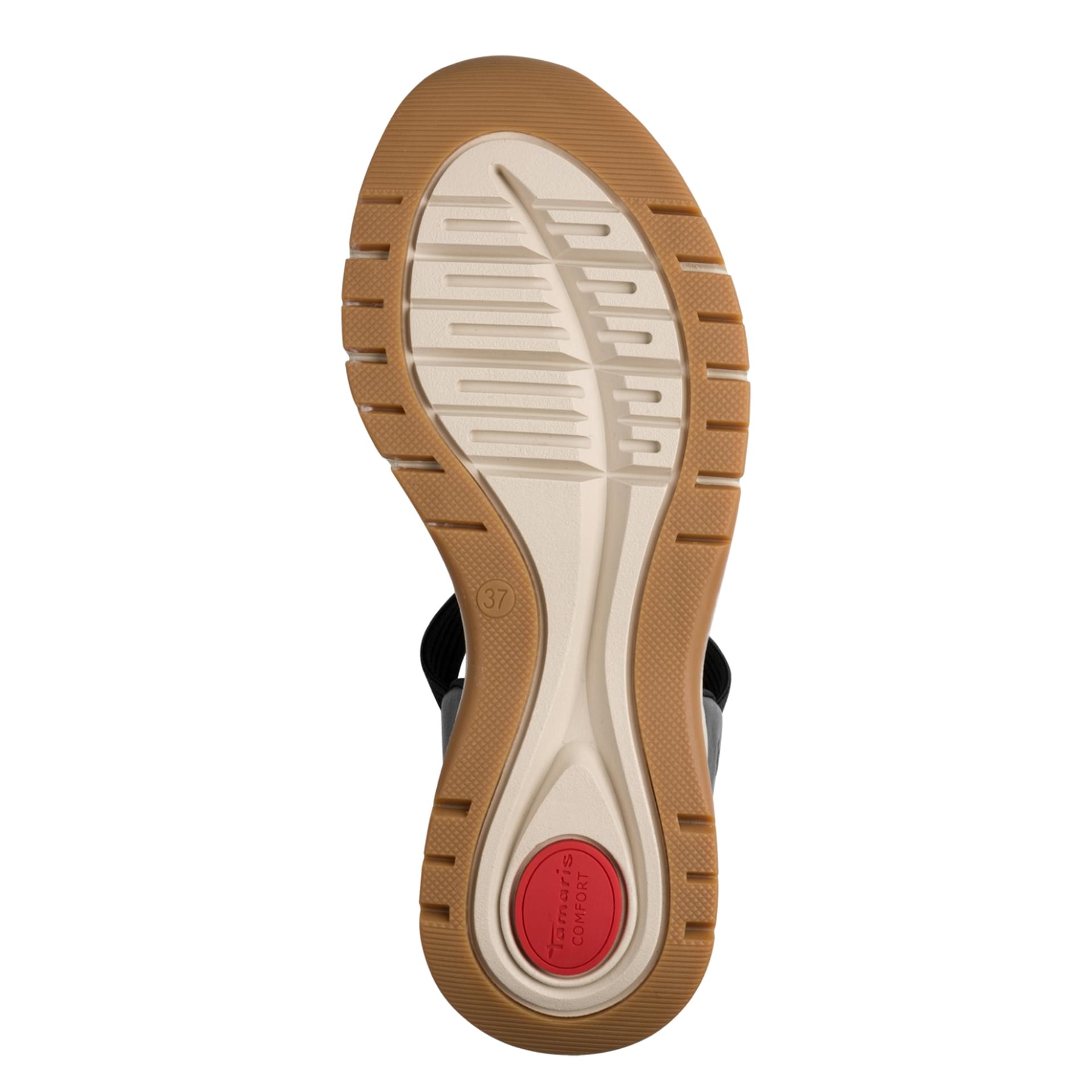 Tamaris Comfort Jasmin Sandalen in Black Comb, zool (SKU 8-88740-46--098)